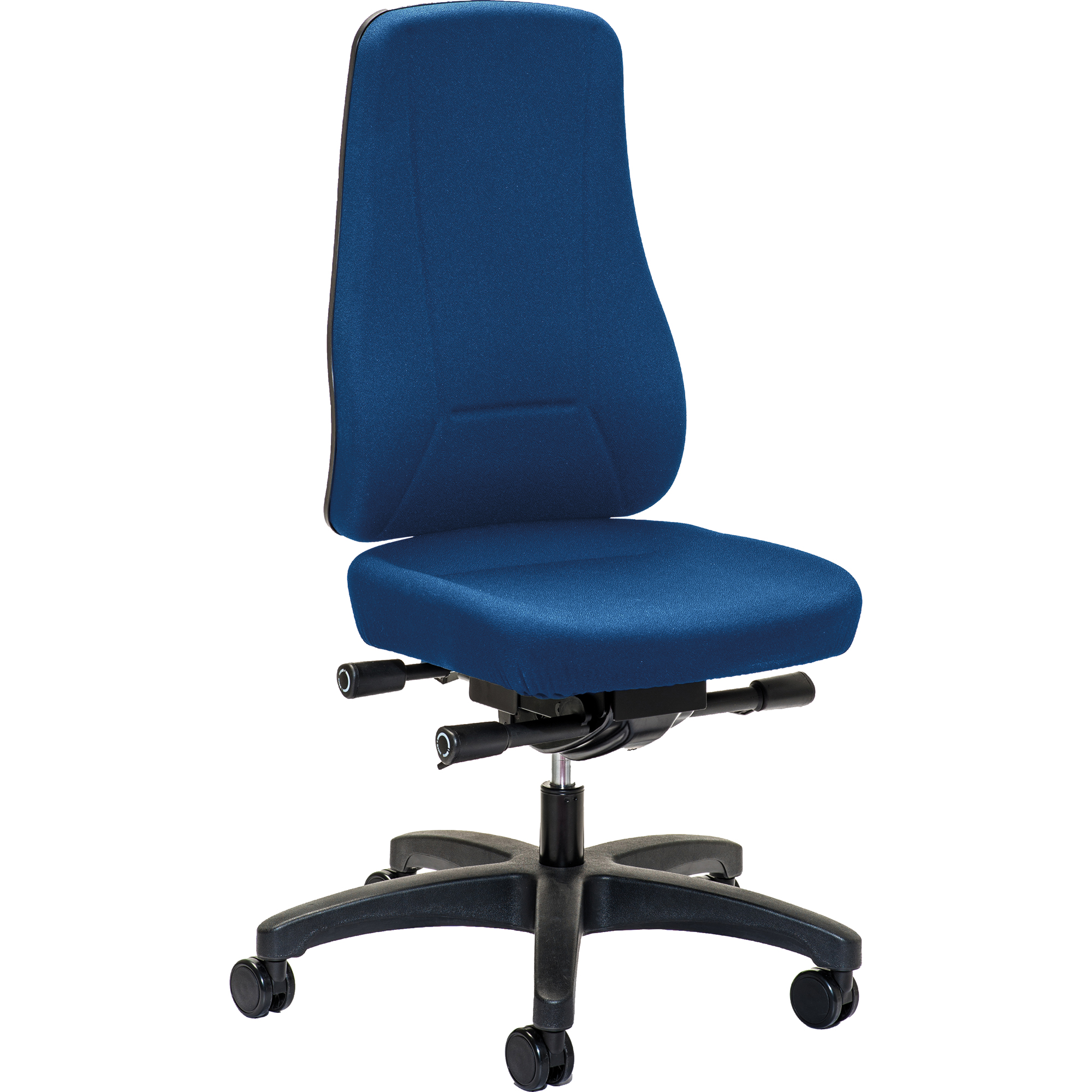 prosedia Bürodrehstuhl Younico pro 42-53cm Synchronmechanik Rolle hart gebremst (für Teppichboden) optionales Zubehör: Armlehnen O991: FIX, O994: 4D Stahl blau