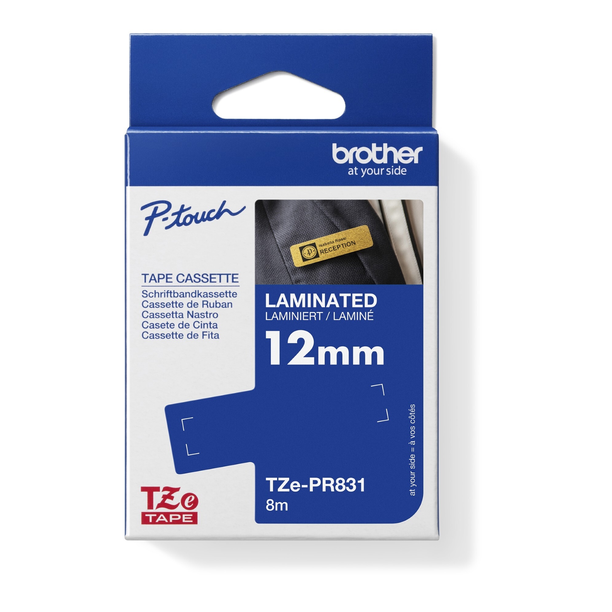 Brother Schriftbandkassette P-touch 12 mm x 8 m (B x L) gold schwarz