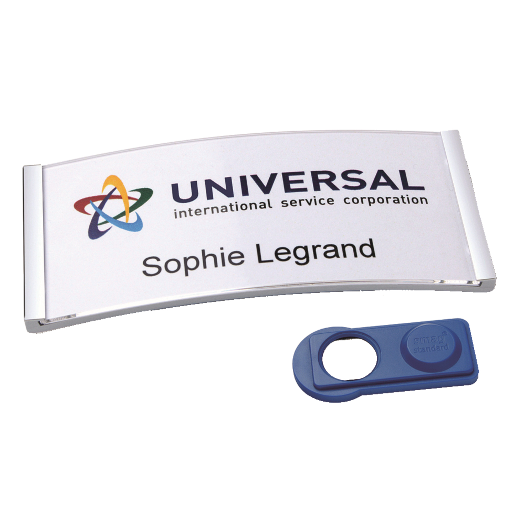 badgepoint® Namensschild polar® classic 74 x 34 mm (B x H) inkl. 2 Bogen (32 Namenskarten) Papier A4 weiß Magnet edelstahl 10 St./Pack.