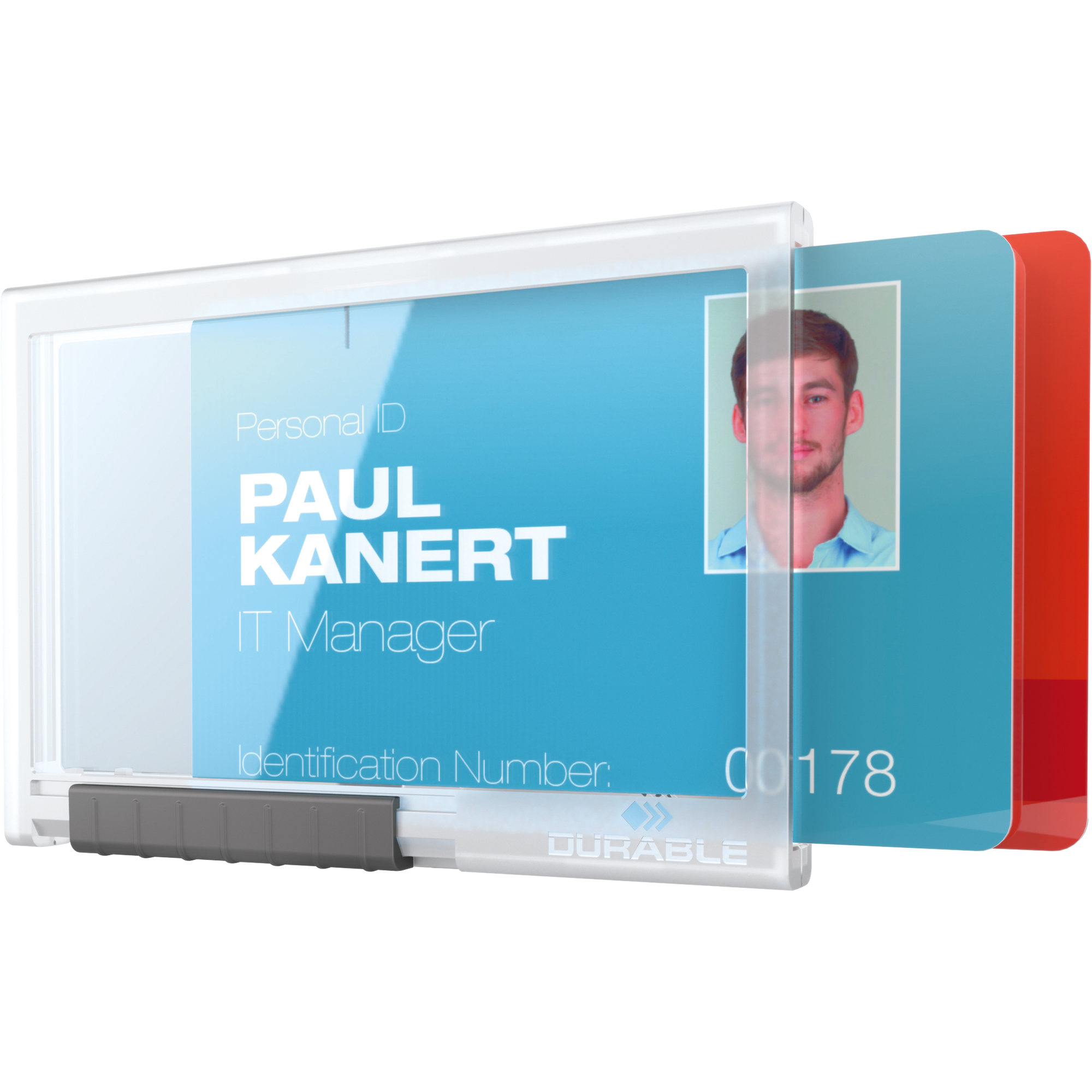 DURABLE Ausweishalter PUSHBOX DUO 87 x 54 mm (B x H) Kunststoff transparent 10 St./Pack.