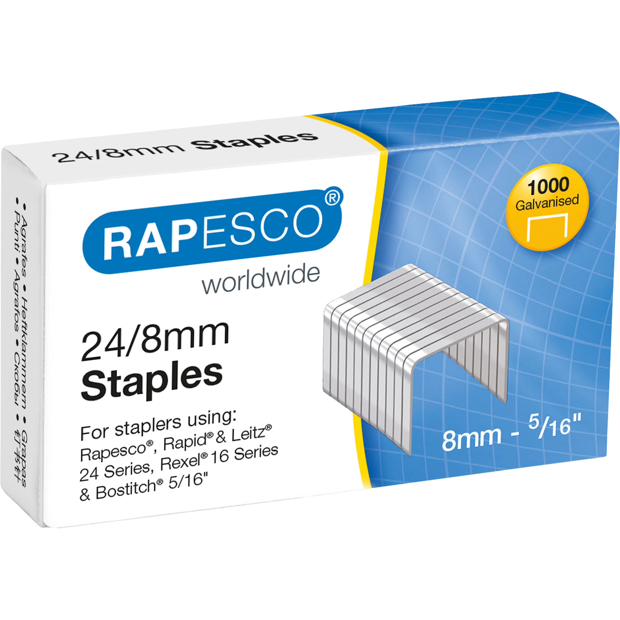 RAPESCO Heftklammer 24/8 Rapesco®, Rapid®, Novus®, Leitz® 24 Series, Swingline®, Boston® 1.000 St./Pack.