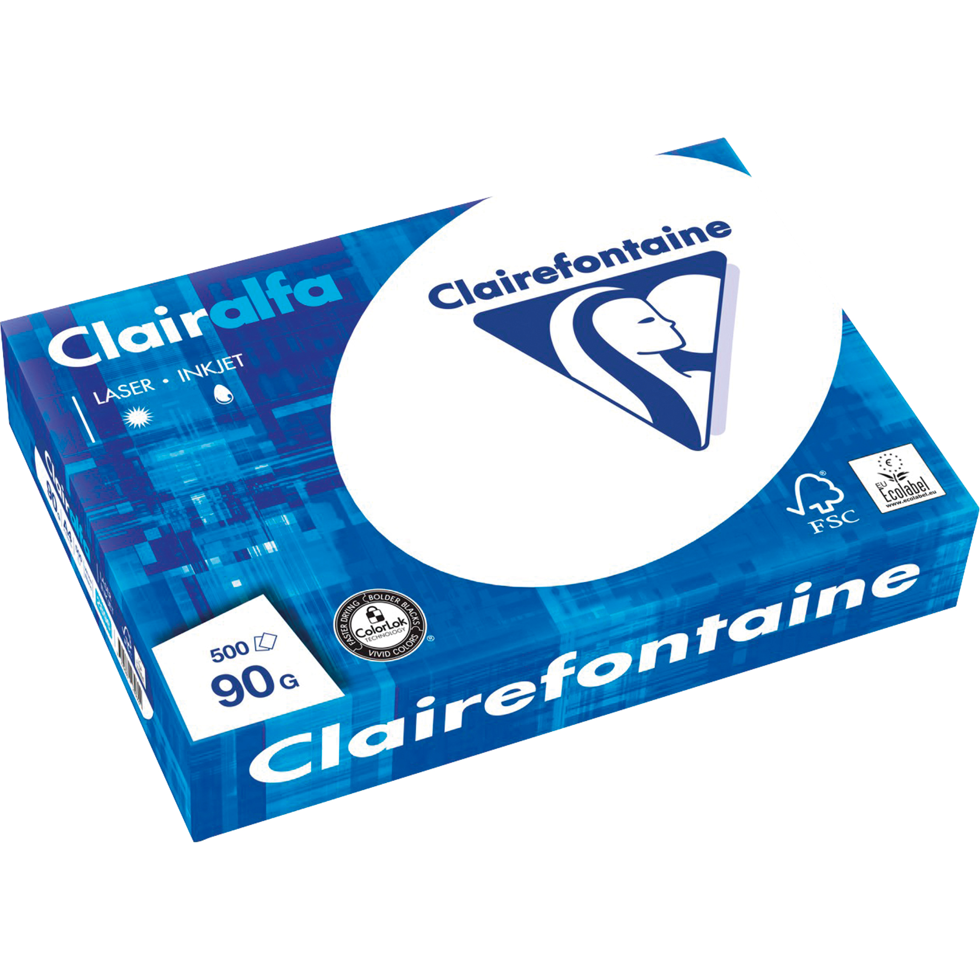 Clairefontaine Multifunktionspapier CLAIRalfa DIN A4 90g/m² hochweiß 500 Bl./Pack.