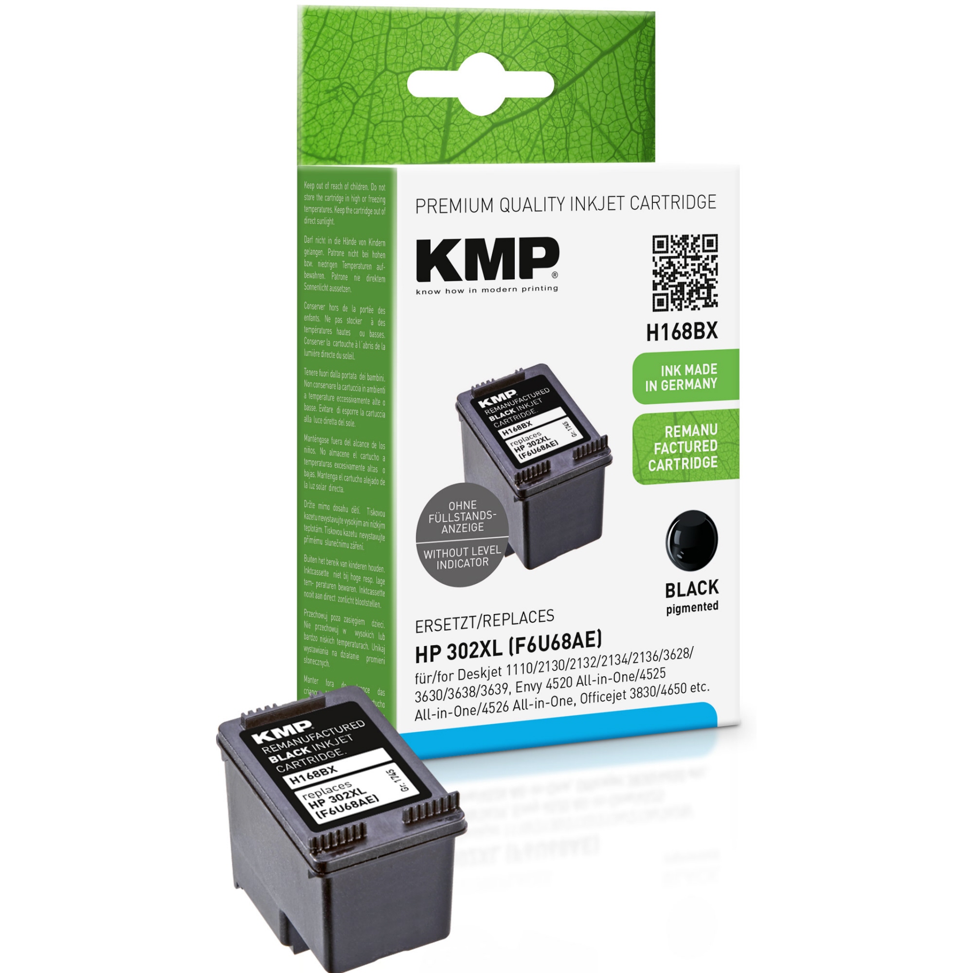 KMP Tintenpatrone kein Originalzubehör Kompatibel mit: HP 302XL H168BX ca. 550 Seiten schwarz 15ml