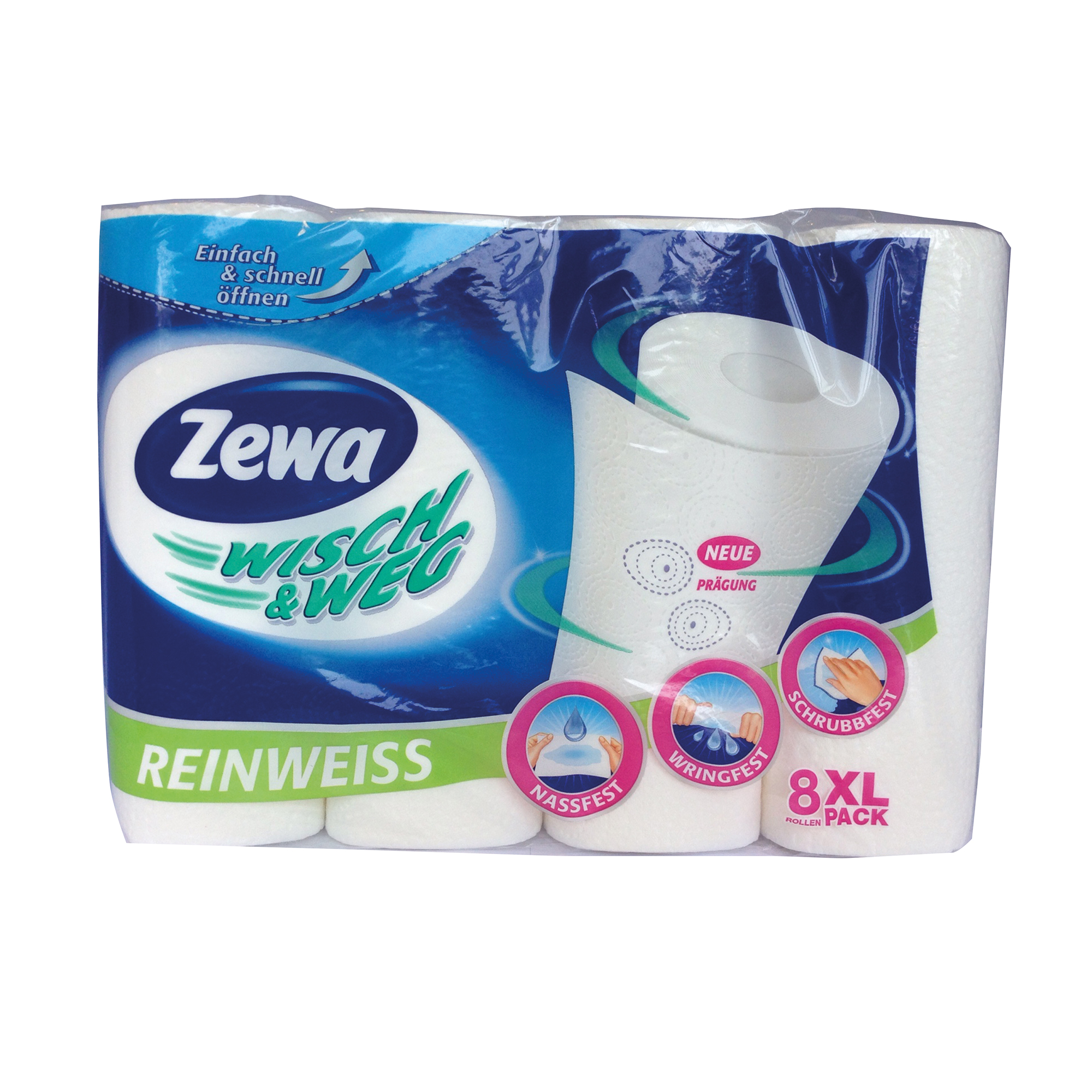 Zewa Küchenrolle Wisch & Weg 2-lagig weiß 8 Rl./Pack.