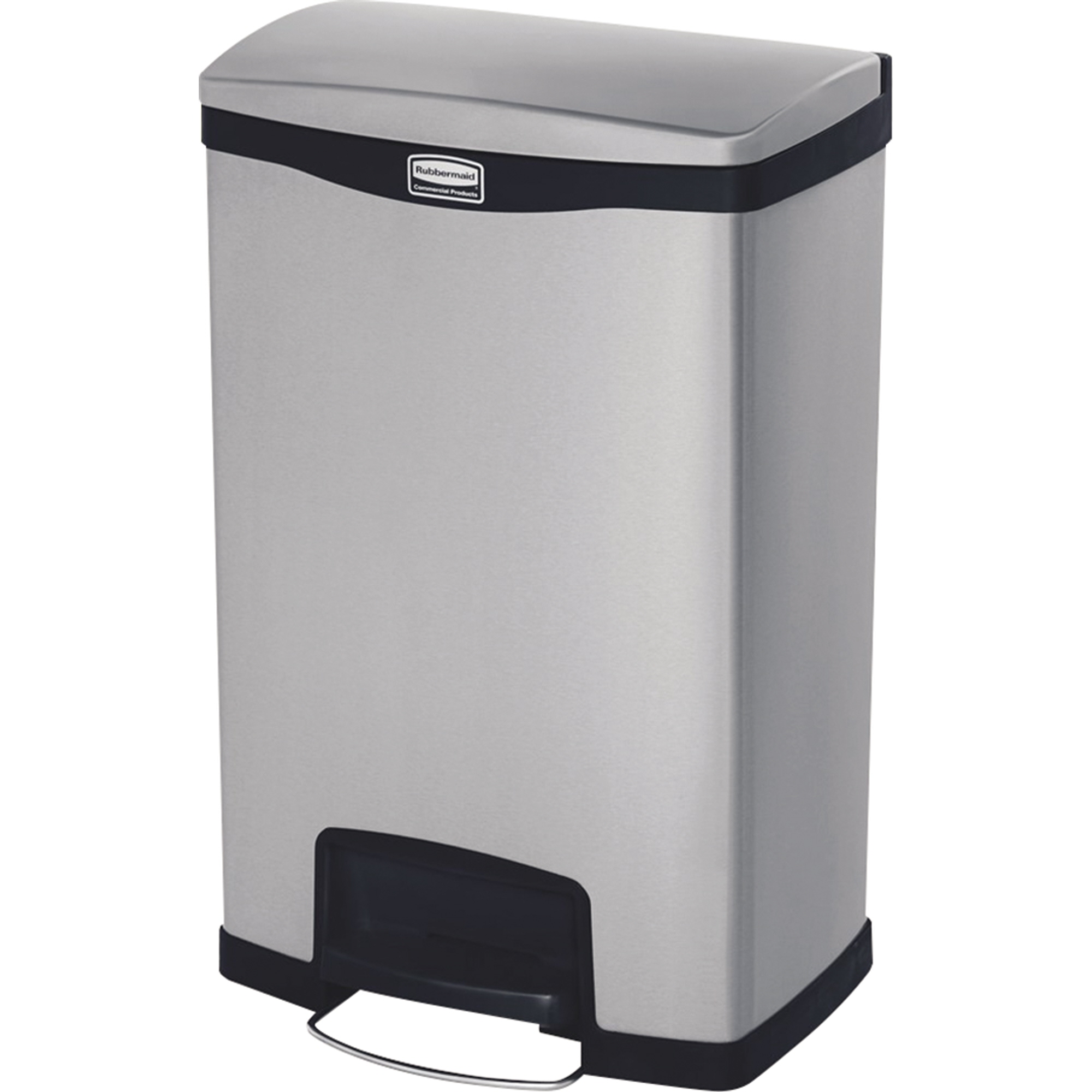 Rubbermaid Tretabfalleimer SLIM JIM® STEP-ON 46 x 72,80 x 34,80 cm (B x H x T) 50l Edelstahl silber/schwarz