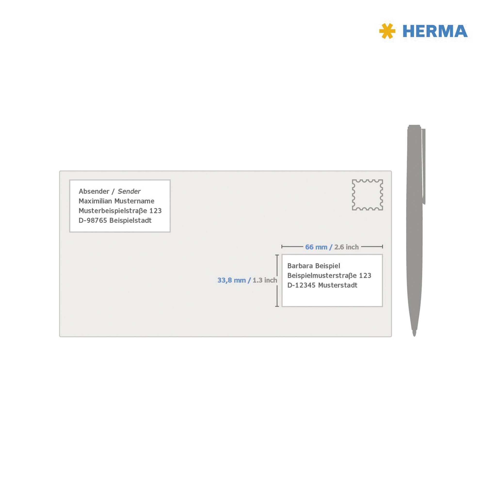 HERMA Folienetikett 66 x 33,8 mm (B x H) transparent 600 Etik./Pack.
