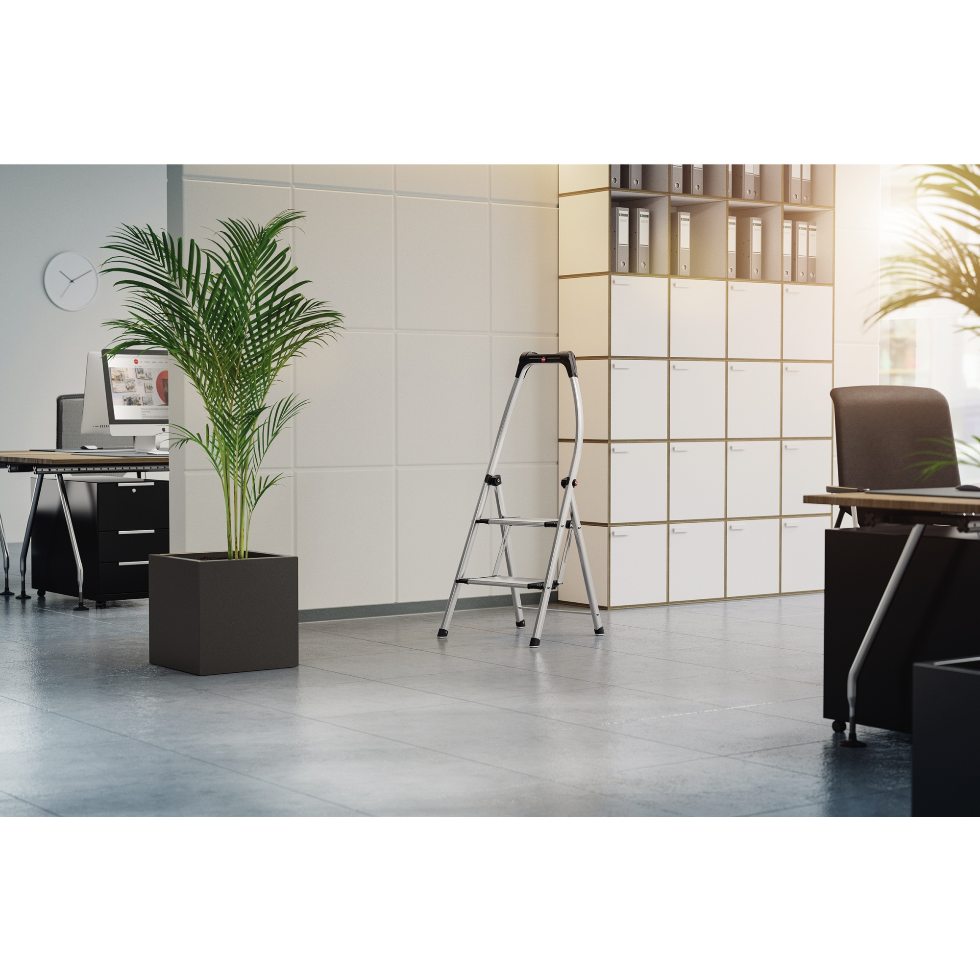 Hailo Trittleiter K100 Topline 52 x 120 x 54 cm (B x H x T) 150kg Aluminium alu 2 Stufen