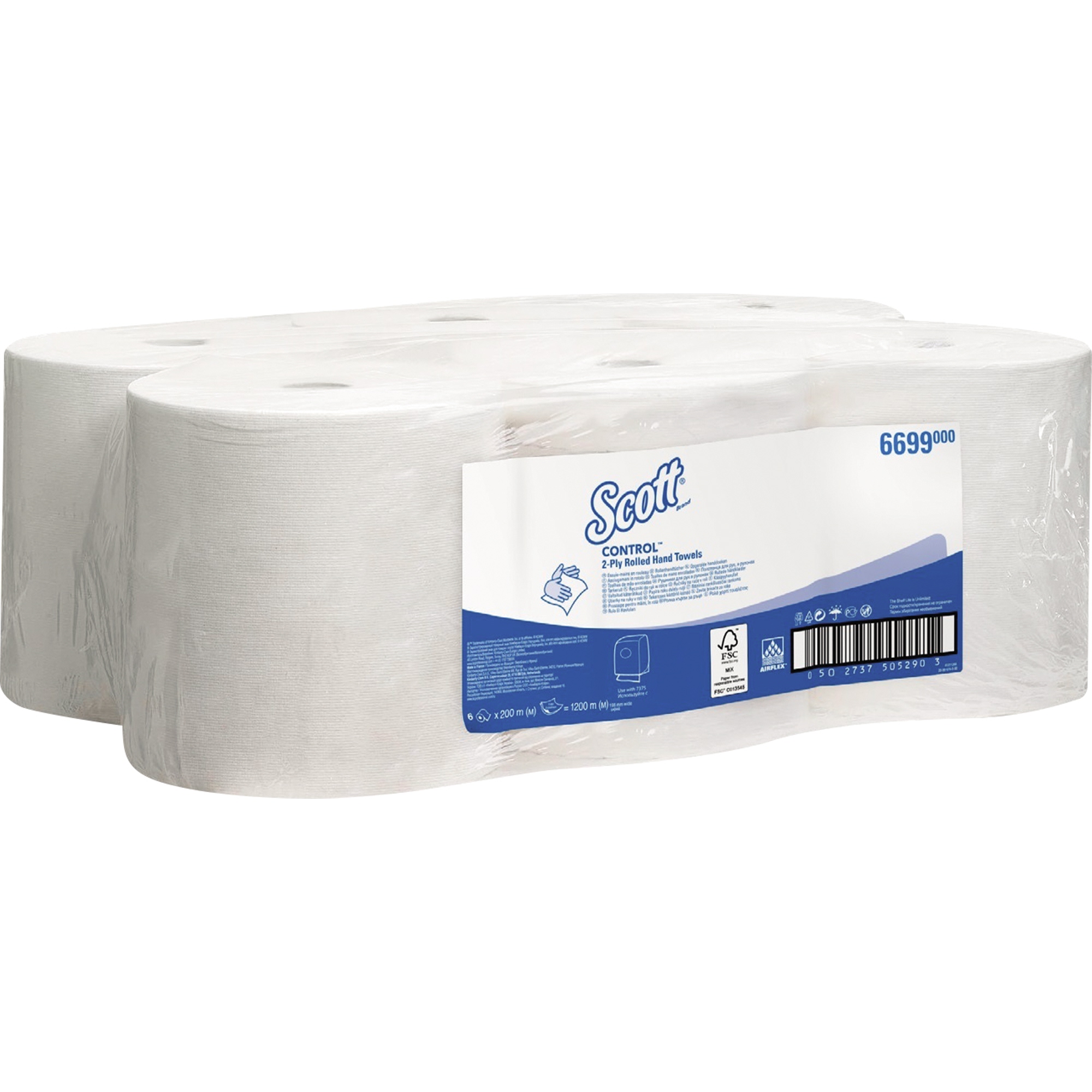 Scott® Handtuchrolle CONTROL™ 19,8 cm x 200 m (B x L) Airflex™ weiß 6 Rl./Pack.