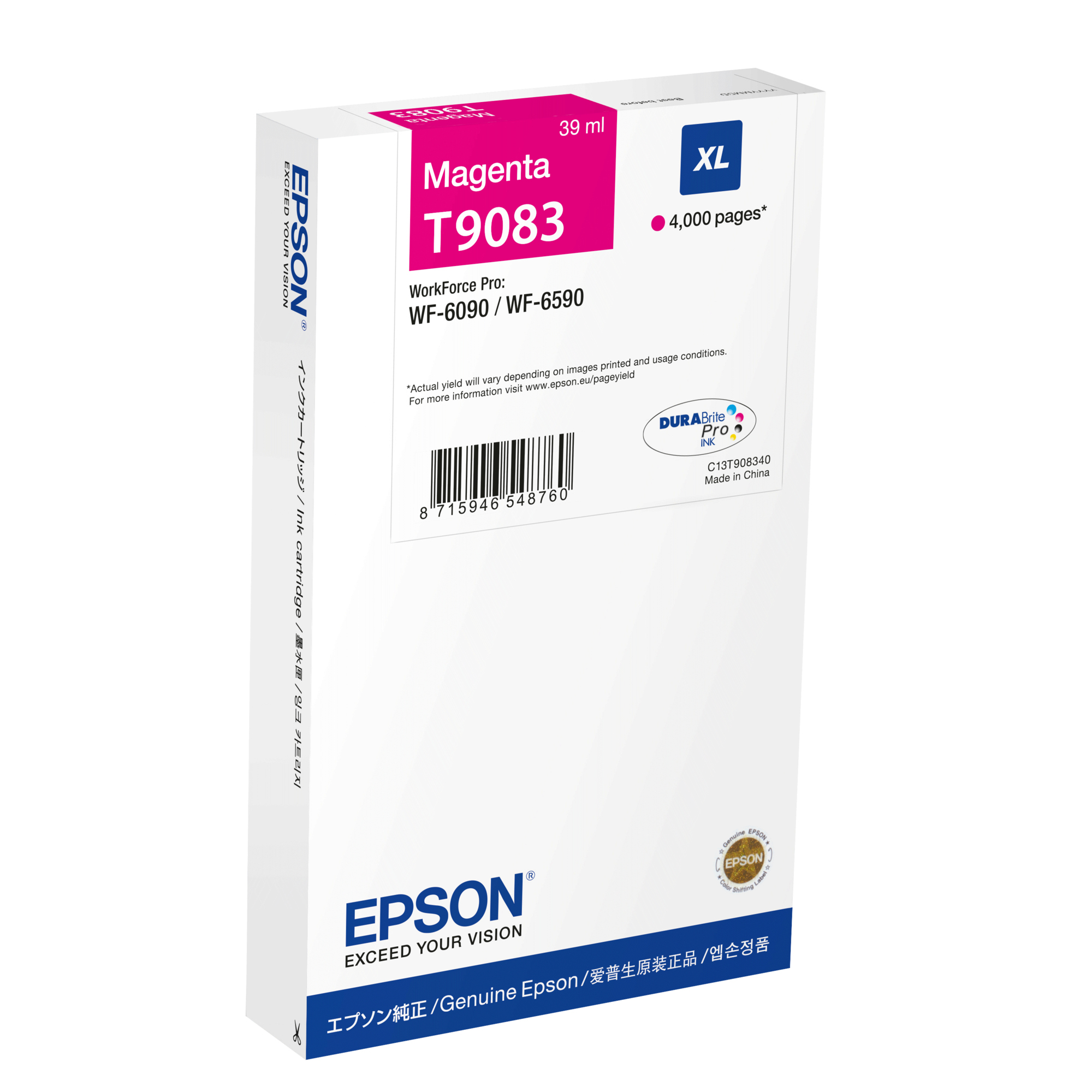 Epson Tintenpatrone Originalzubehör T9083 ca. 4.000 Seiten magenta 39ml