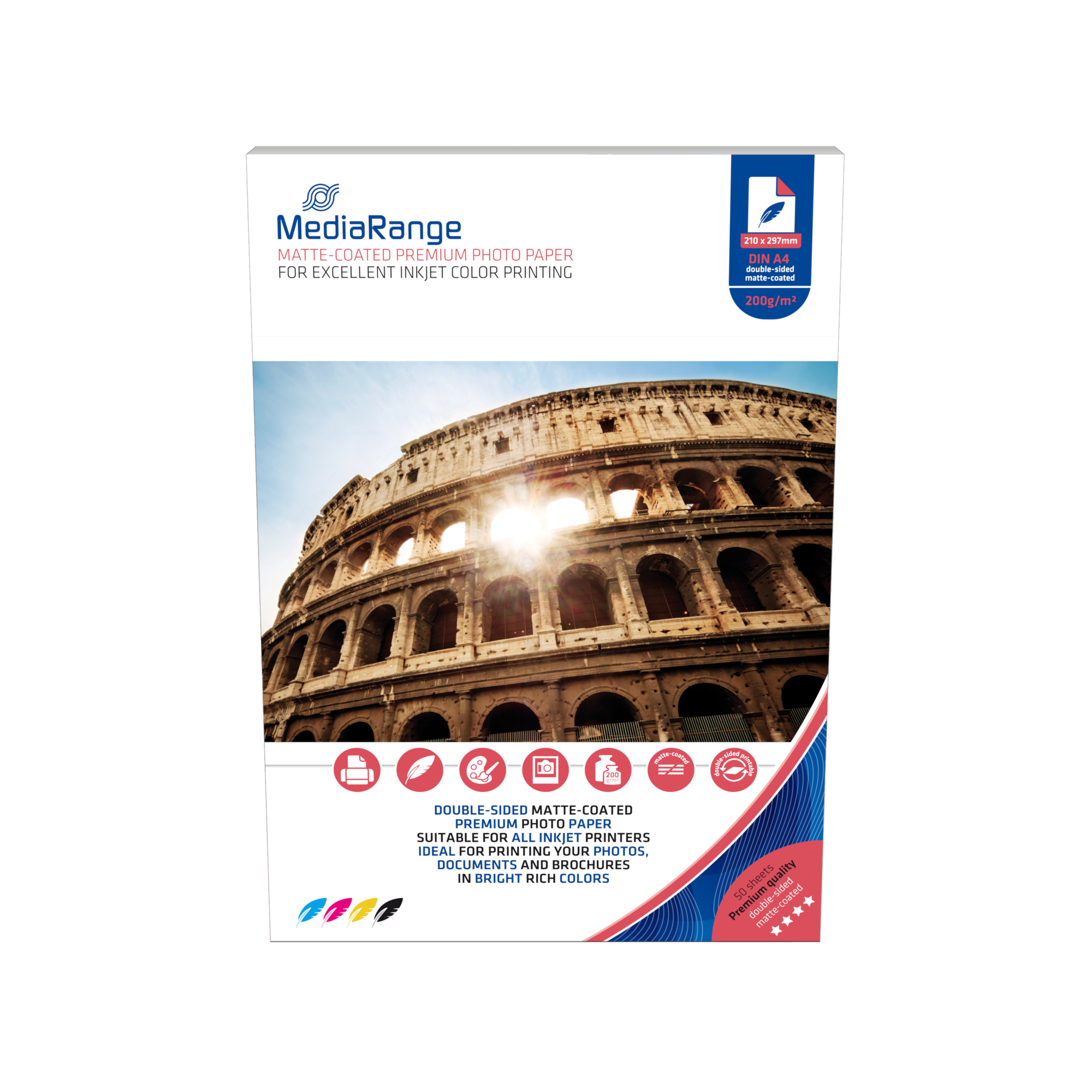 MediaRange Fotopapier DIN A4 200g/m² weiß matt 50 Bl./Pack.