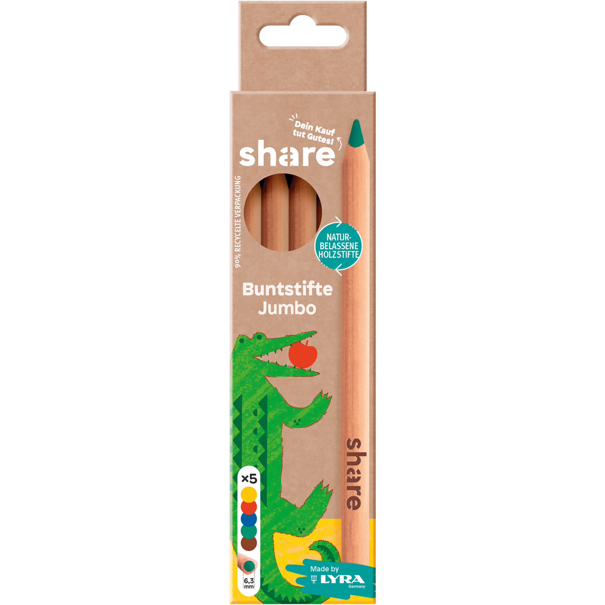 share Buntstift Jumbo farbig sortiert 5 St./Pack.