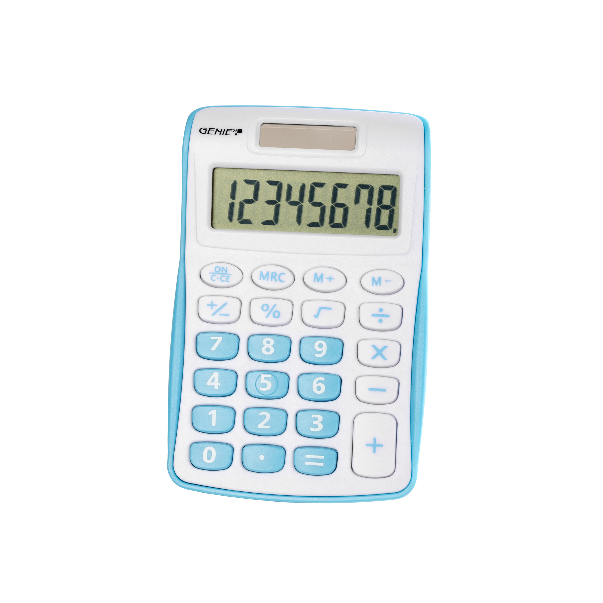 GENIE® Taschenrechner 120 B 1 x 8-stellig blau Batterie, Solar-Energie