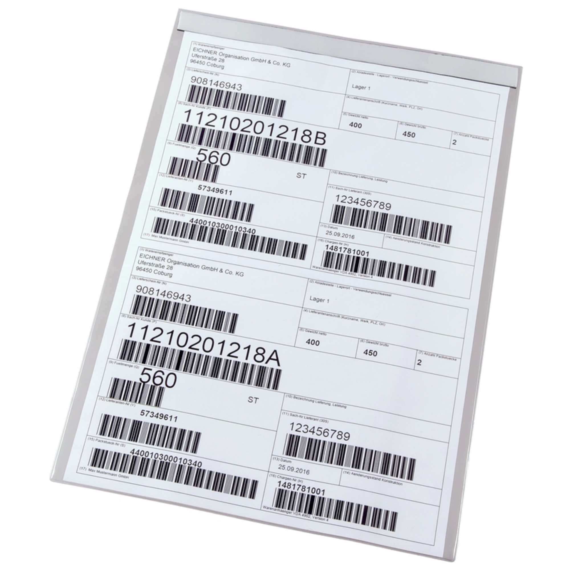 EICHNER Sichttasche DIN A7 quer Kunststoff transparent 100 St./Pack.