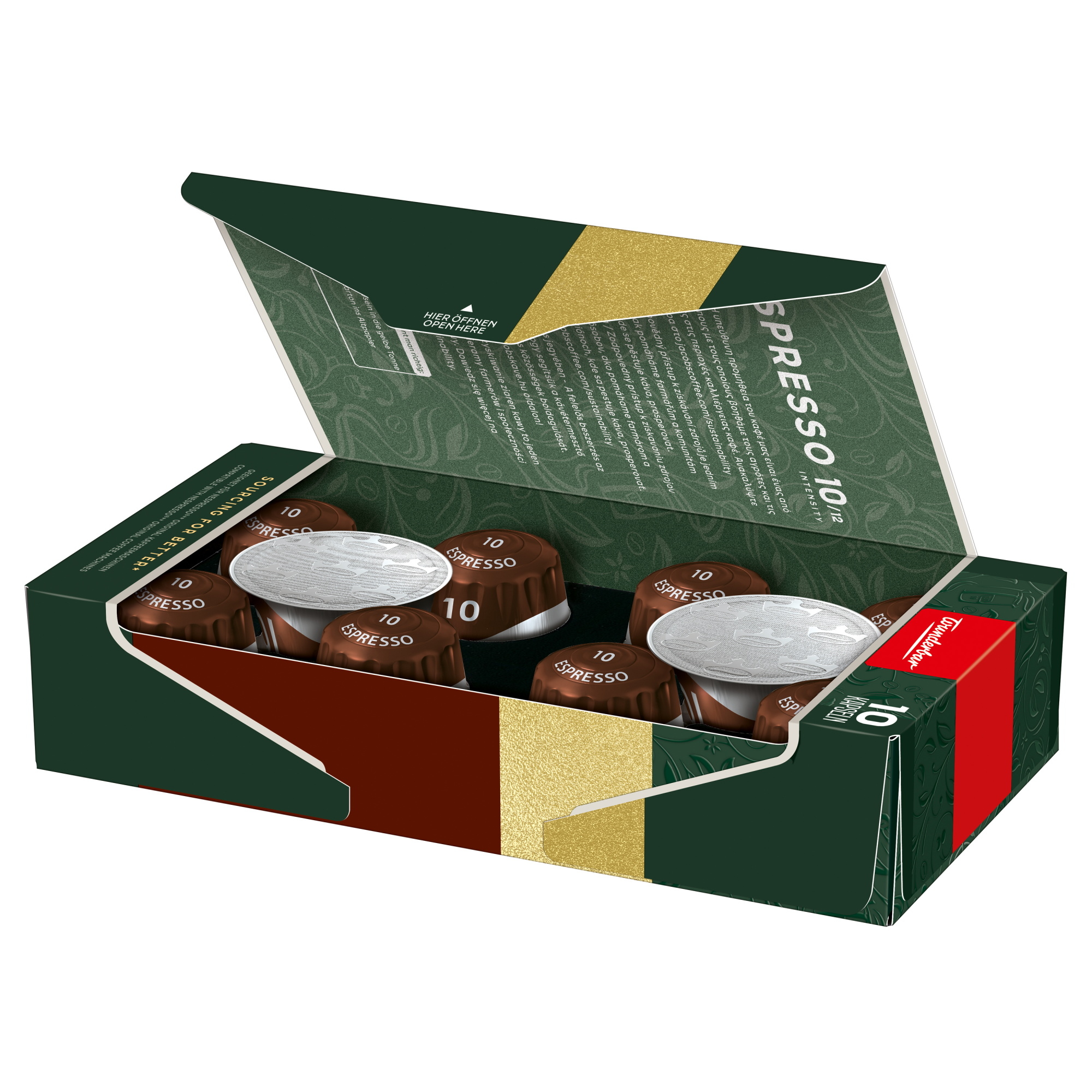 JACOBS Espressokapsel 10 Nespresso® Maschine Intenso Intensität: 10 10 x 5,2 g/Pack.