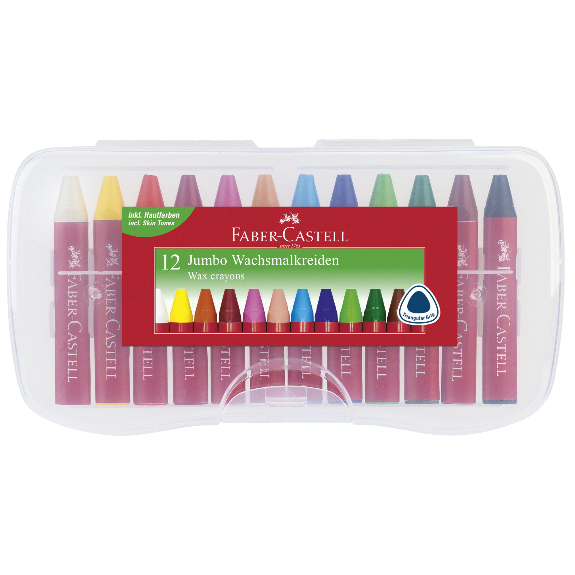 Faber-Castell Wachsmalstift Jumbo 2 x 12 cm (Ø x L) farbig sortiert 12 St./Pack.