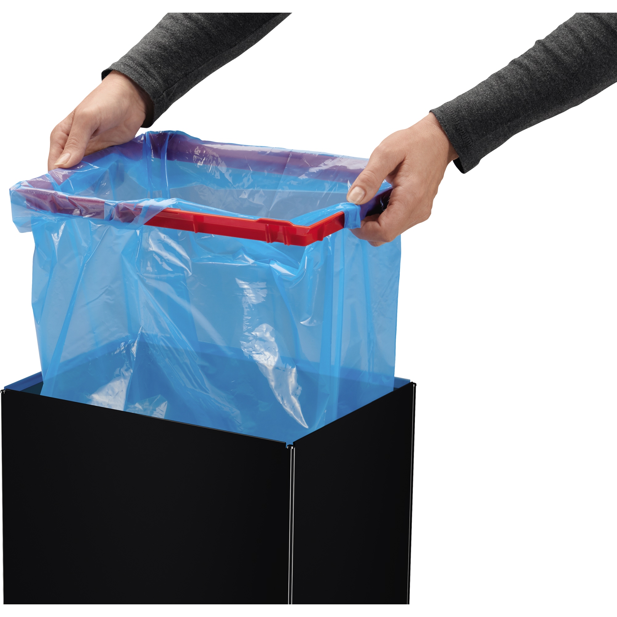 Hailo Abfalleimer Big-Box Swing XL 52l Stahlblech schwarz 1 Sortierfach