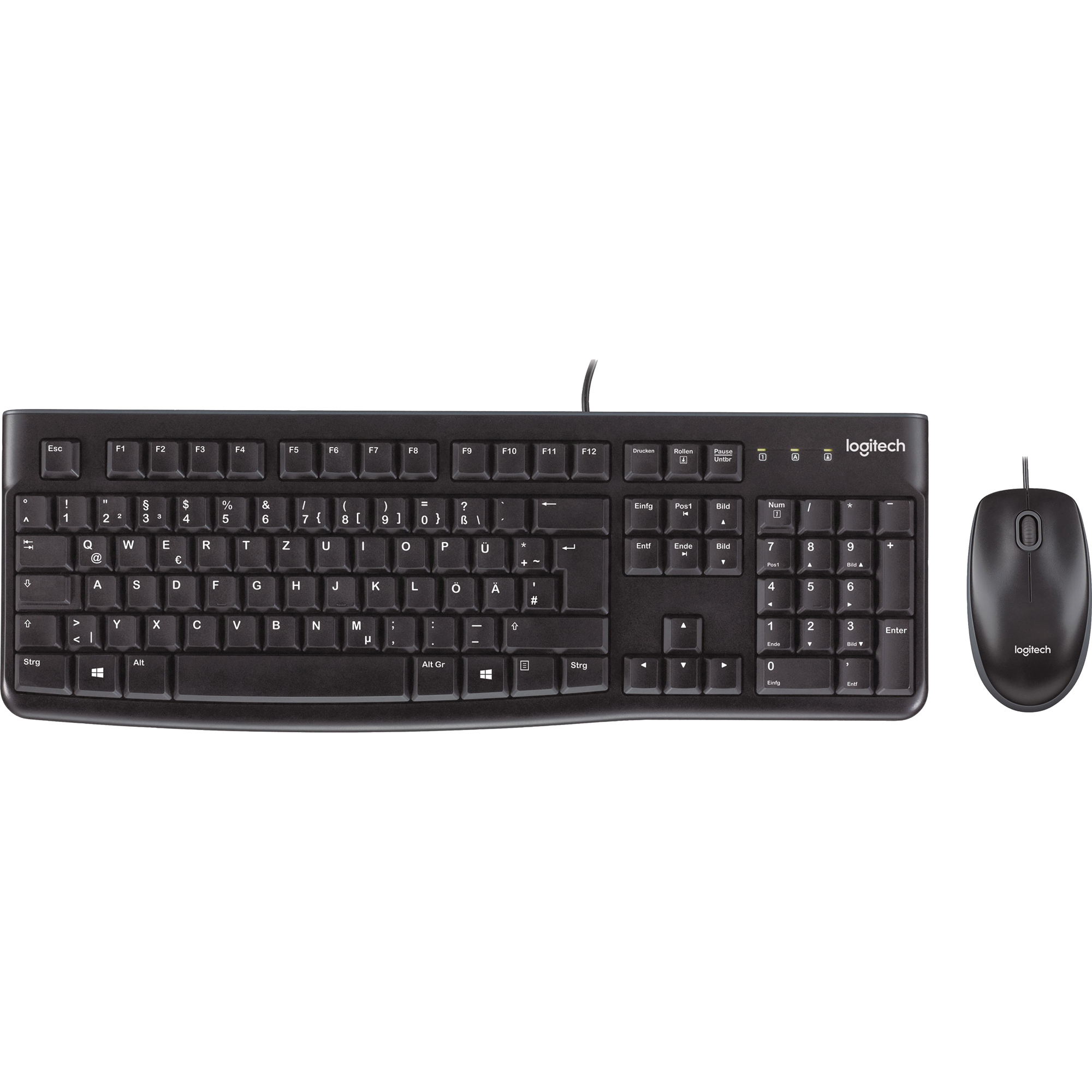 Logitech Tastatur-Maus-Set MK120 QWERTZ USB-A 1,8m schwarz