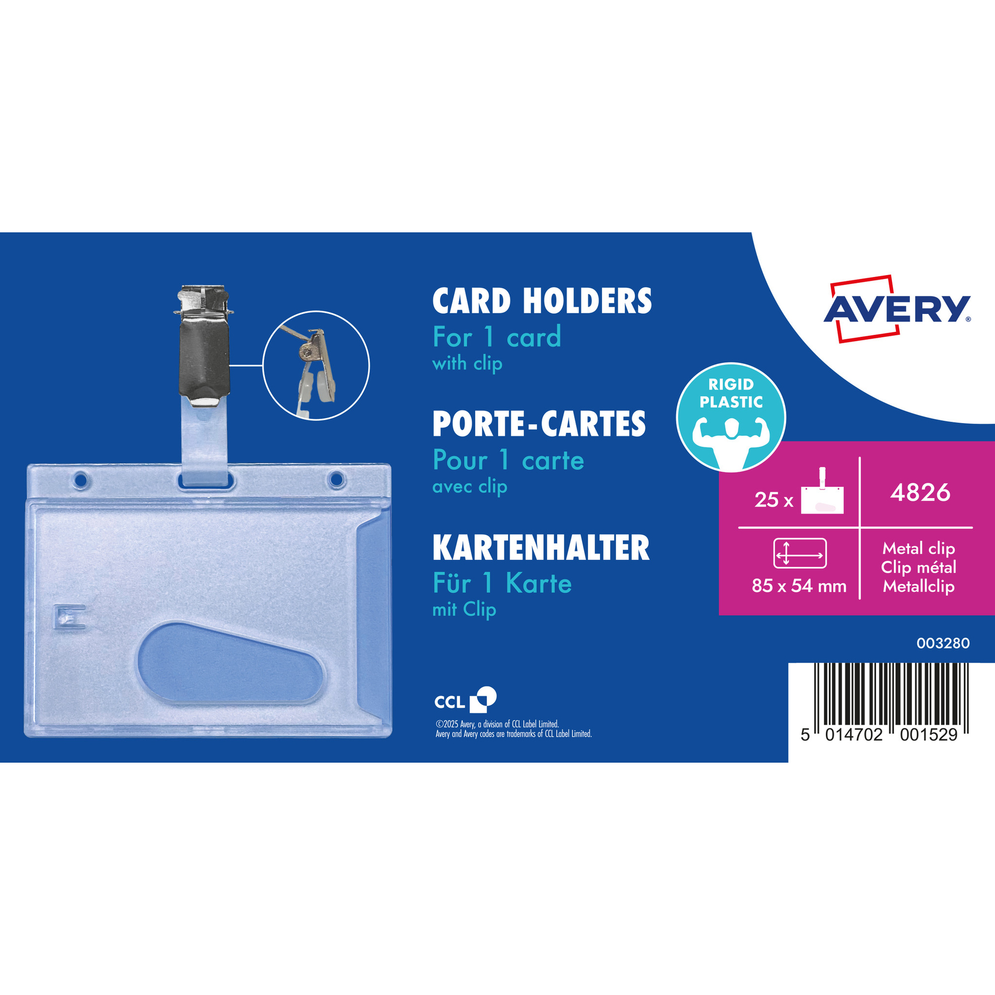 Avery Zweckform Ausweishalter 85 x 54 mm (B x H) Kunststoff transparent 25 St./Pack.