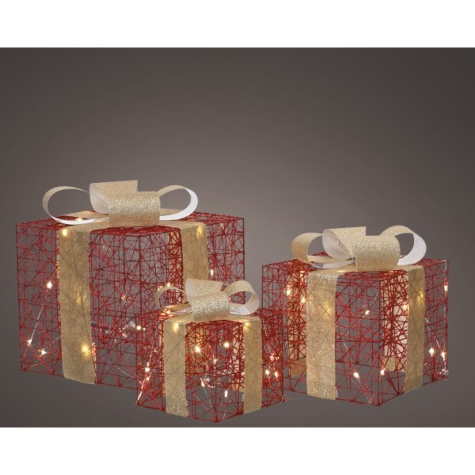 LUMINEO Lichterkette Geschenkschachtel Innenbereich 25 x 28 x 25 cm (B x H x T) LED Batterie
