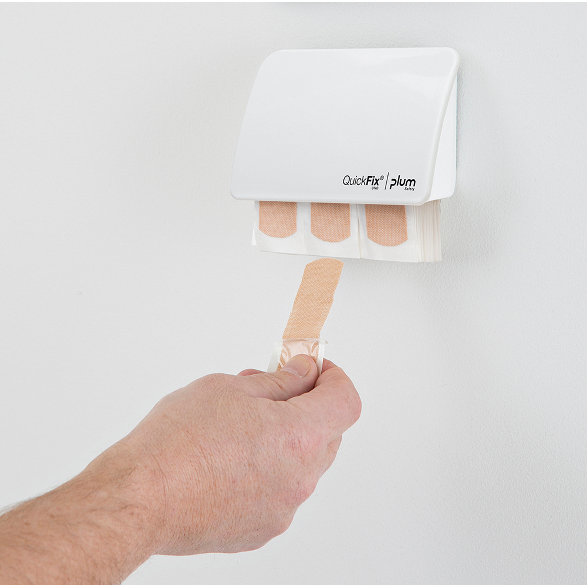 QuickFix Pflasterspender UNO 13 x 8,5 x 3,5 cm (B x H x T) gefüllt Kunststoff weiß