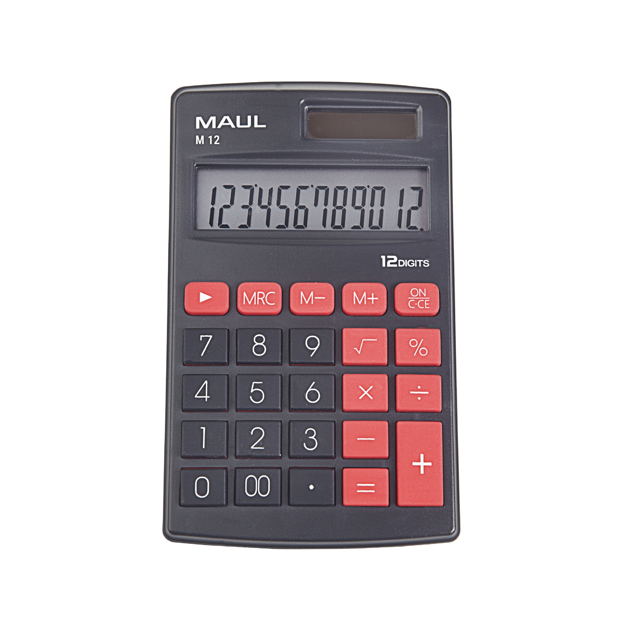MAUL Taschenrechner M 12 1 x 12-stellig schwarz Batterie, Solar-Energie