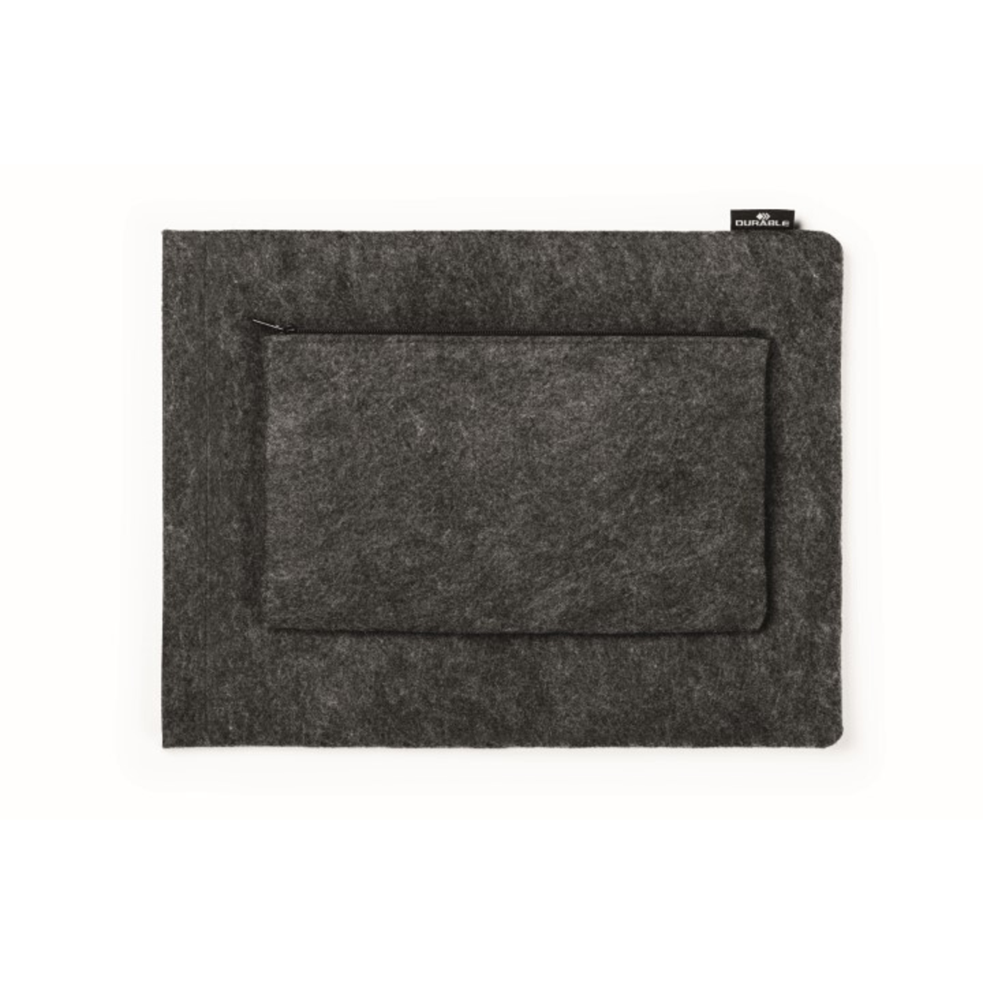 DURABLE Notebookhülle MultiBag EFFECT 25 x 32 x 2 cm (B x H x T) Zubehörtasche 24 x 13,5 cm (B x H) PET-Filz, 60 % recycelt anthrazit
