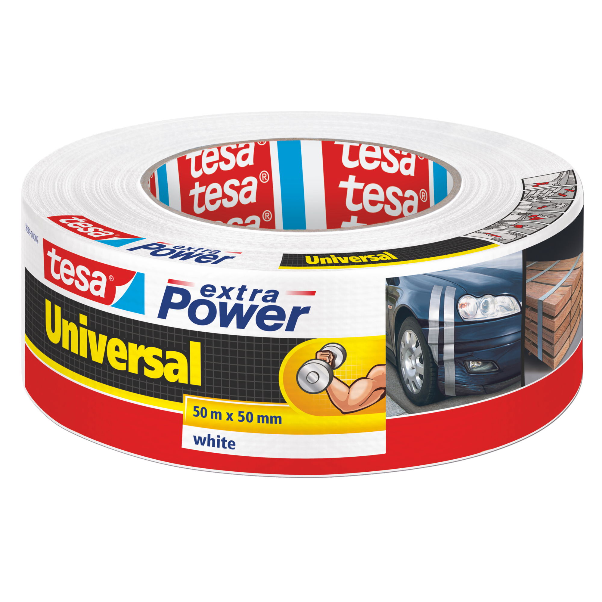 tesa® Gewebeband extra Power® Universal Innenbereich, Außenbereich 50 mm x 50 m (B x L) weiß