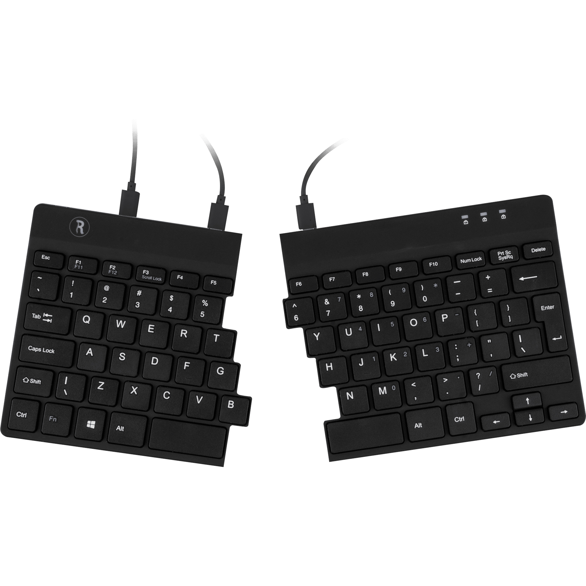 R-Go Tools Tastatur SPLIT Windows® universell USB-A schwarz