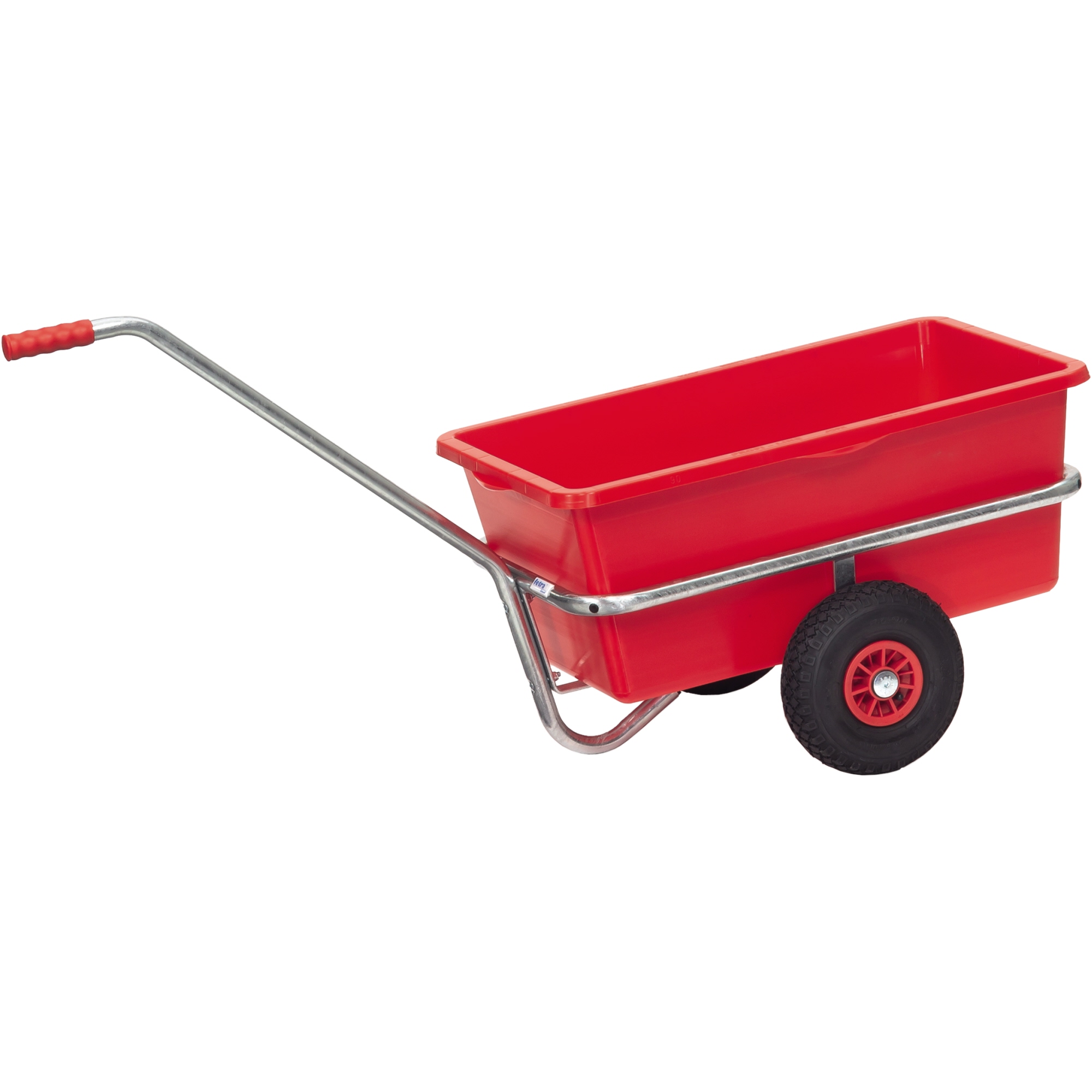 Fetra Handwagen 59,6 x 77,4 x 140,1 cm (B x H x T) 200kg Stahl, feuerverzinkt/Kunststoff rot/silber