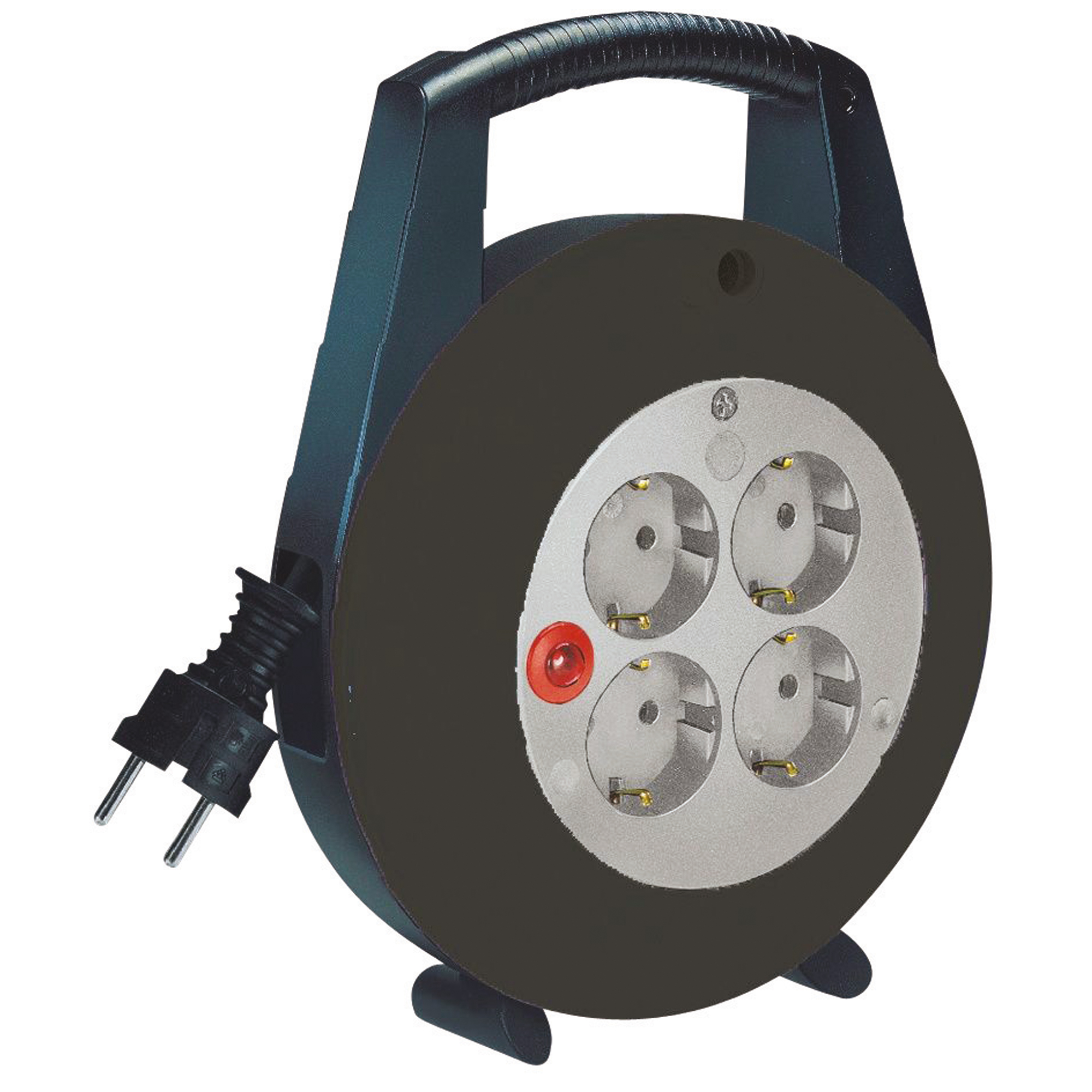 brennenstuhl® Kabeltrommel Vario Line H05VV-F 3G1,5 5m schwarz/lichtgrau 4 Steckdosen
