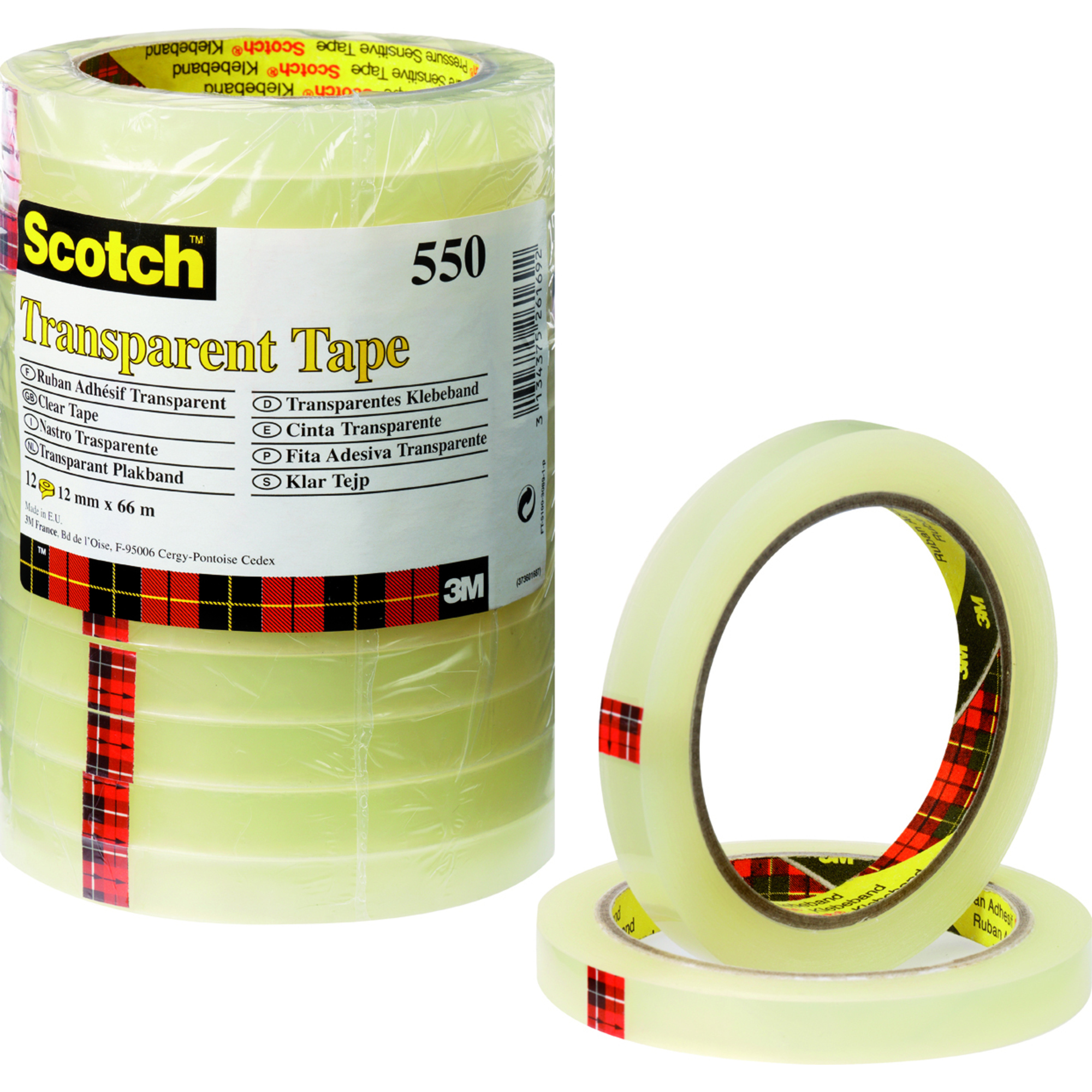Scotch® Klebefilm 550 19 mm x 66 m (B x L) einseitig klebend mit Lösungsmittel Polypropylen transparent 8 St./Pack.