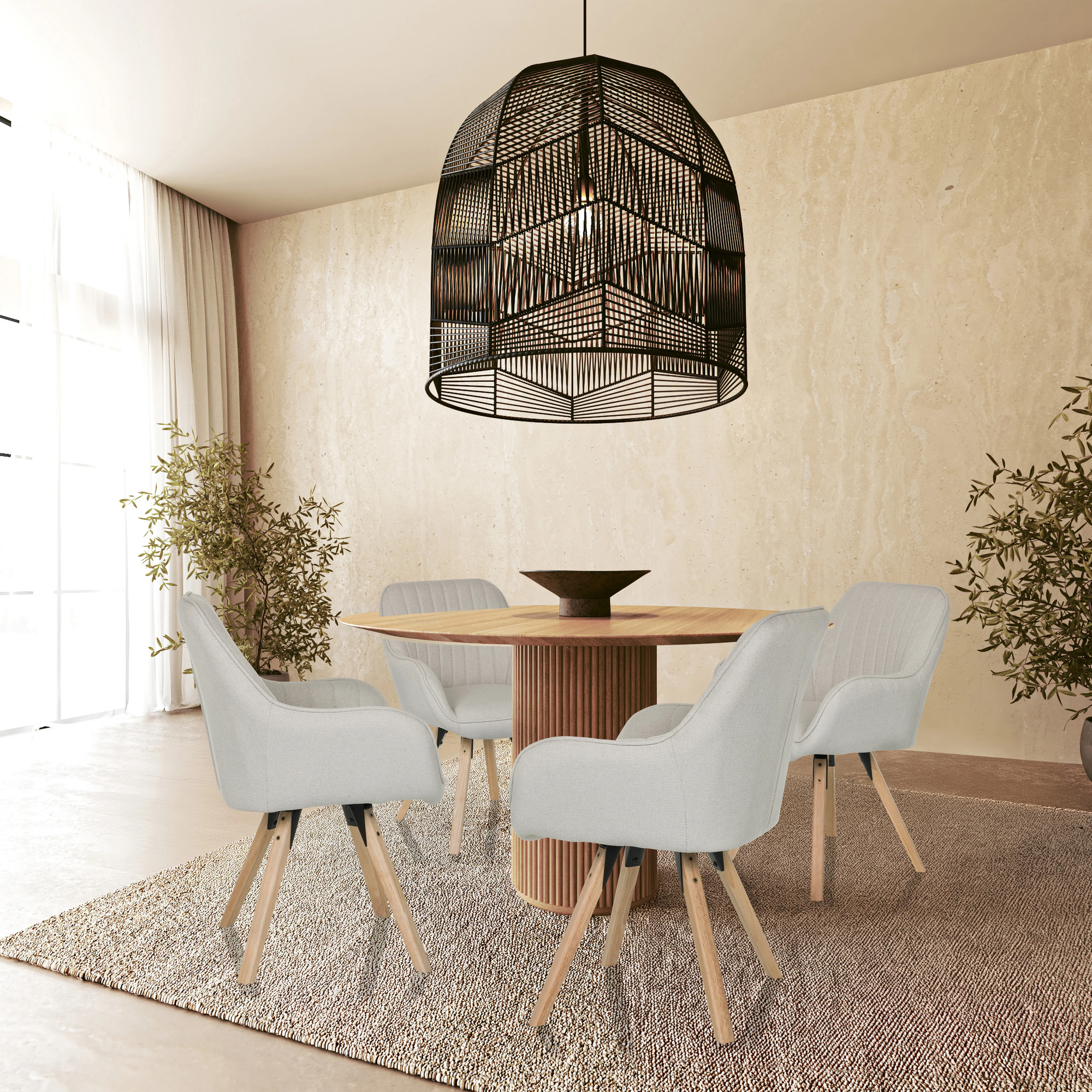 hjh OFFICE Besucherstuhl SCANDI SOFT 110kg 100 % Polyester creme