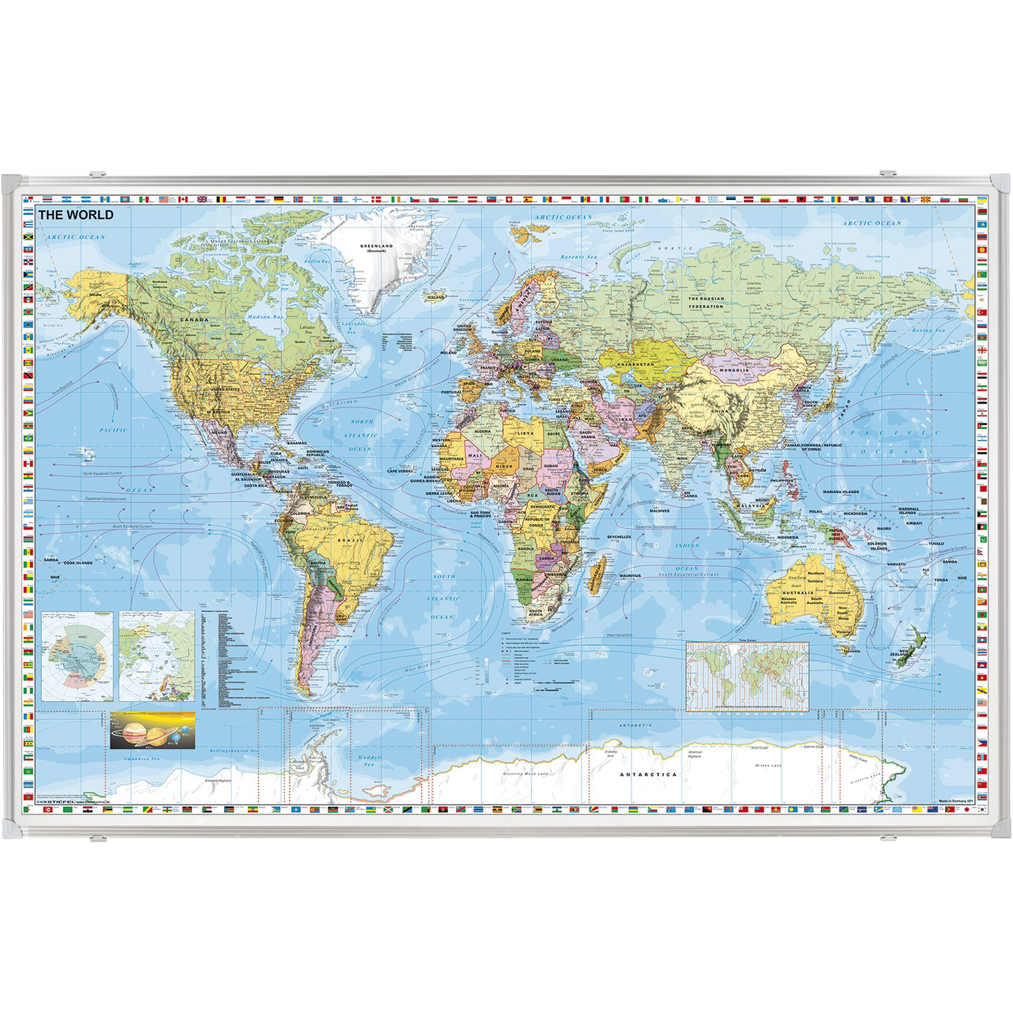 FRANKEN Landkartentafel 138 x 88 cm (B x H) Welt
