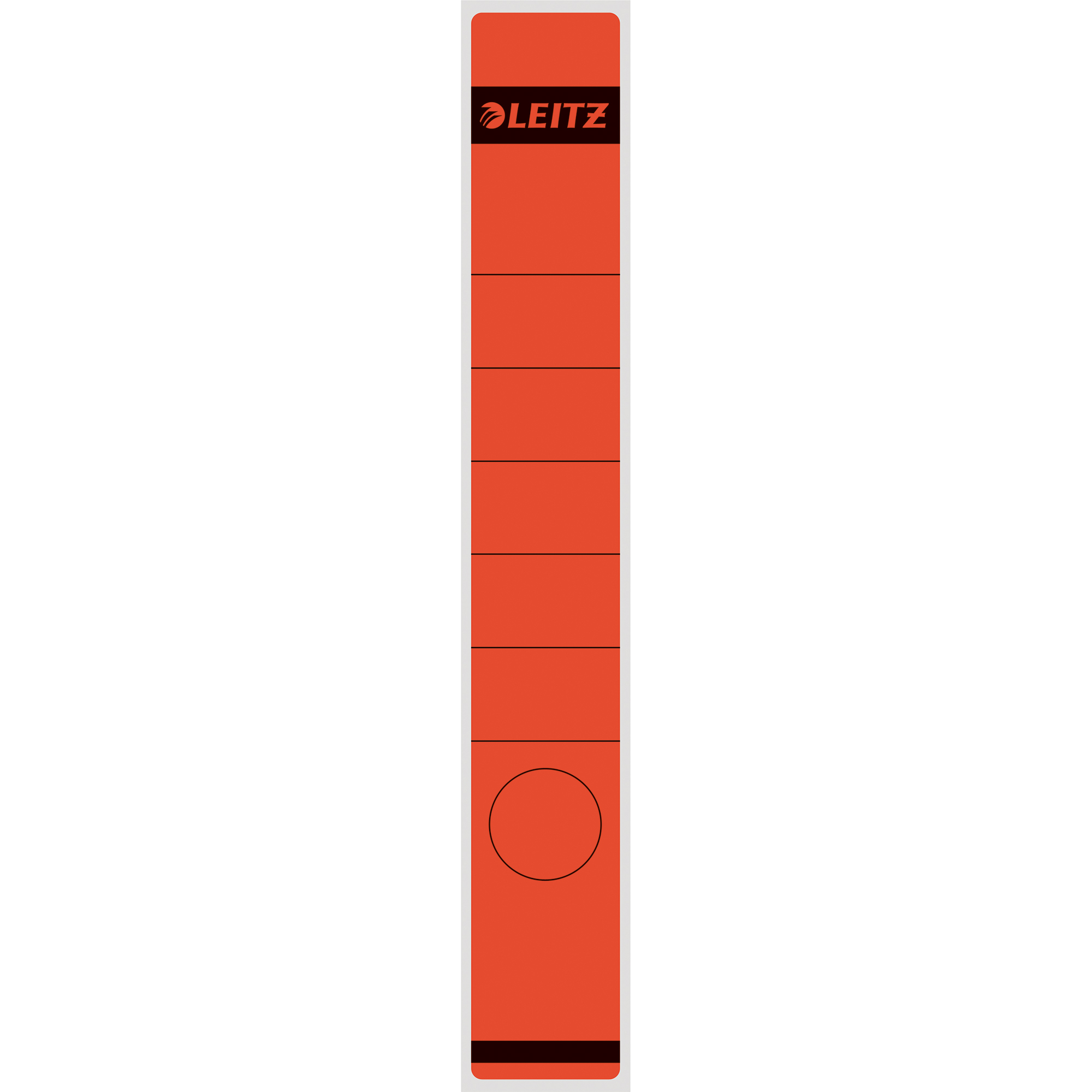 Leitz Ordnerrückenetikett schmal/lang 39 x 285 mm (B x H) selbstklebend mit Griffloch rot 10 Etik./Pack.
