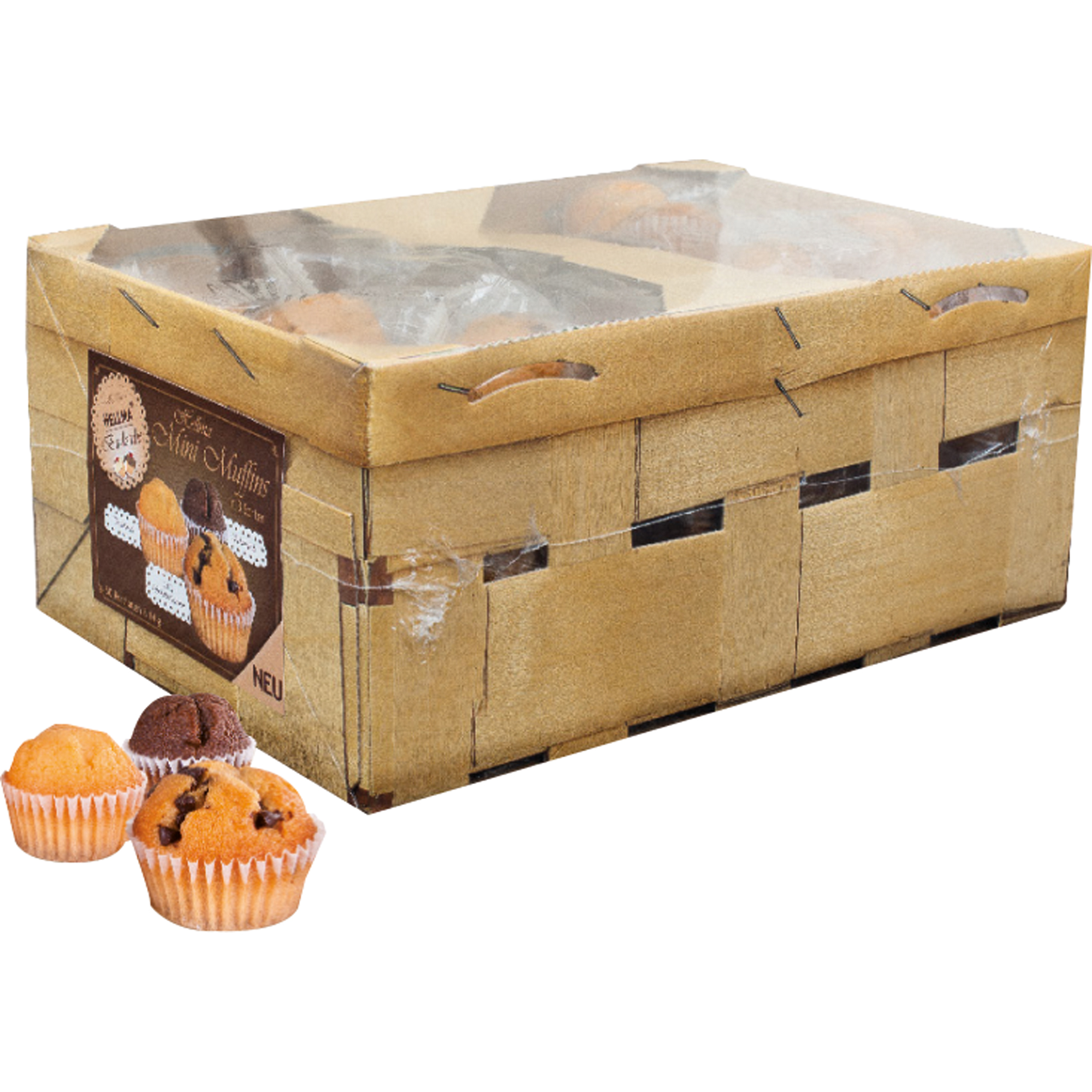 Hellma Muffin Mini Traditionell, Schokostückchen, Schoko 60 x 14 g/Pack.