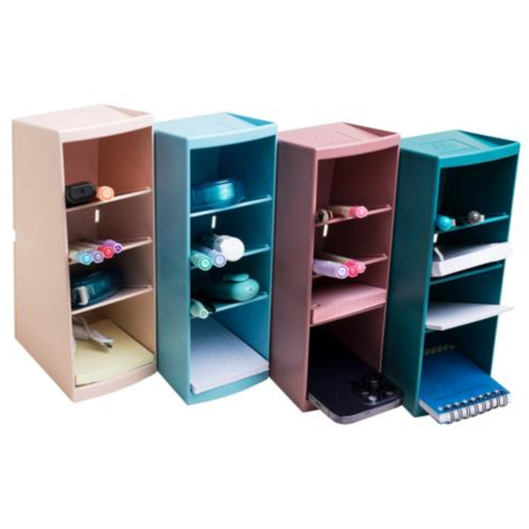 Exacompta Tischorganizer Multitower Skandi 8 x 23 x 11 cm (B x H x T) Polystyrol altrosa, frostblau, nude, pazifikblau (freie Farbauswahl nicht möglich)