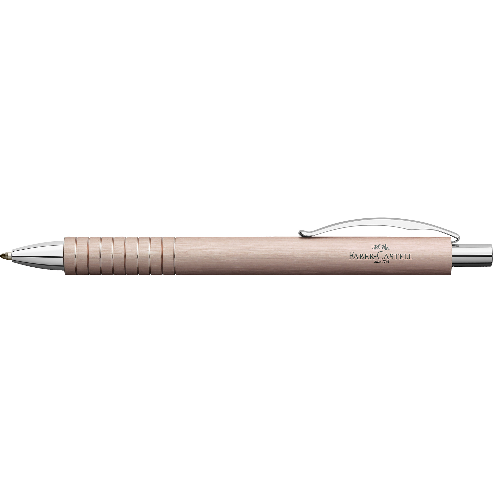 Faber-Castell Kugelschreiber Essentio Aluminium 0,6mm schwarz dokumentenecht Schaftfarbe: rosé