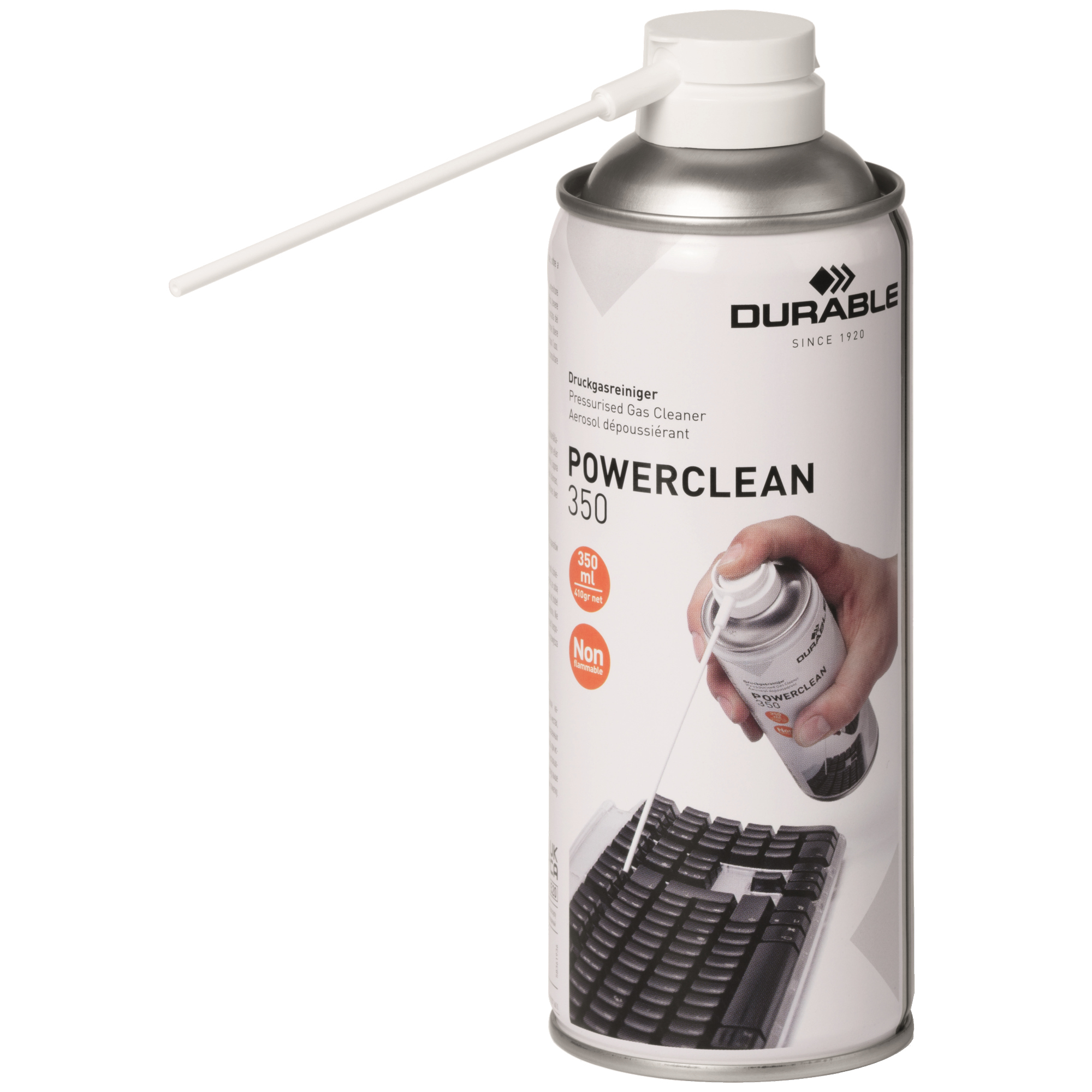 DURABLE Druckgasspray POWERCLEAN® 350 Arbeitsplatz nicht leicht entflammbar nicht brennbar 350ml