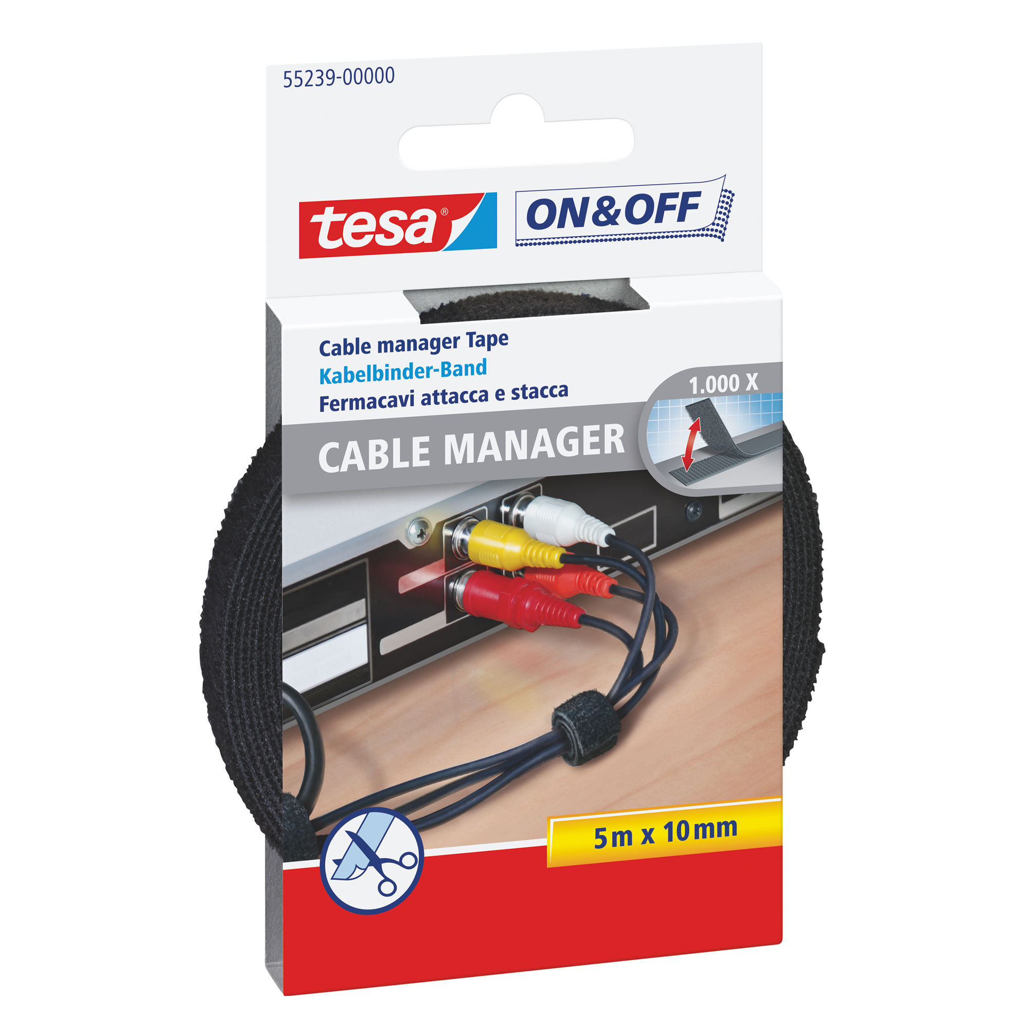 tesa® Kabelbinder On & Off® Cable Manager Polyamid schwarz