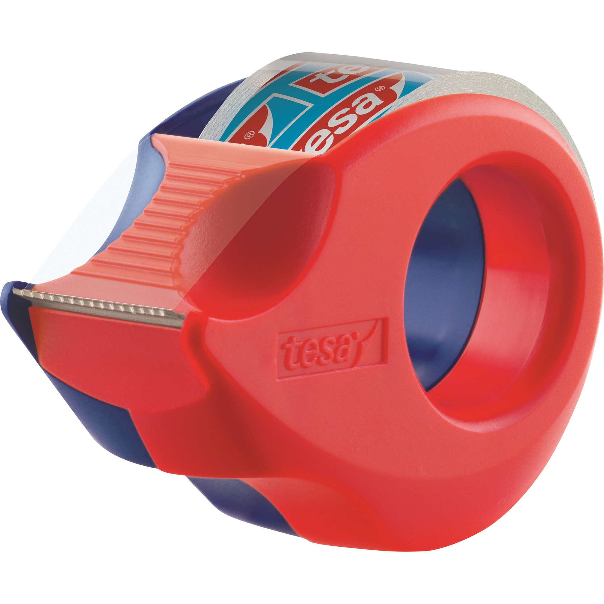 tesa® Handabroller Mini nachfüllbar inkl. 1 Rolle tesafilm® kristall-klar, 19 mm x 10 m (B x L) ohne Lösungsmittel rot/blau
