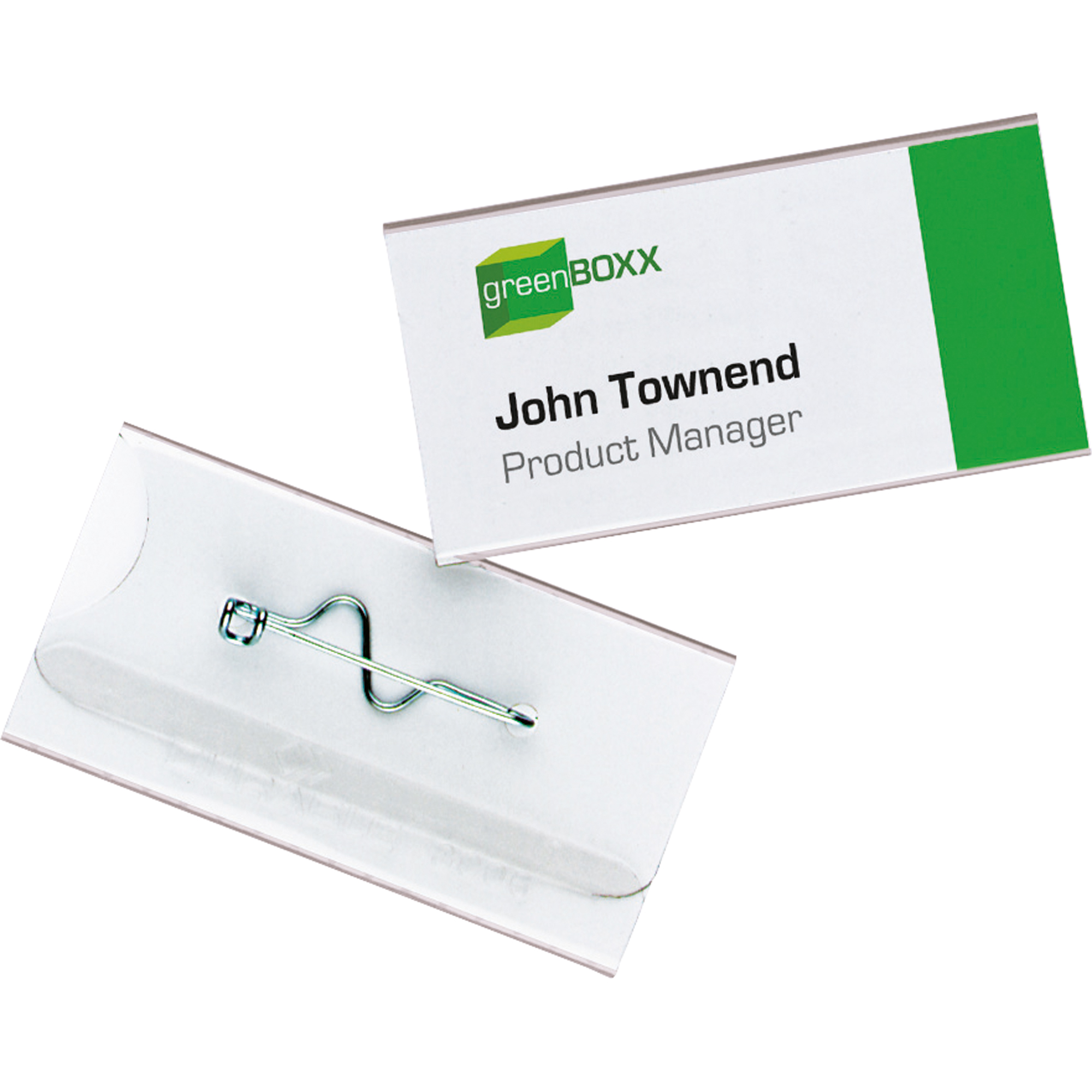 DURABLE Namensschild 60 x 30 mm (B x H) Wellennadel transparent 100 St./Pack.