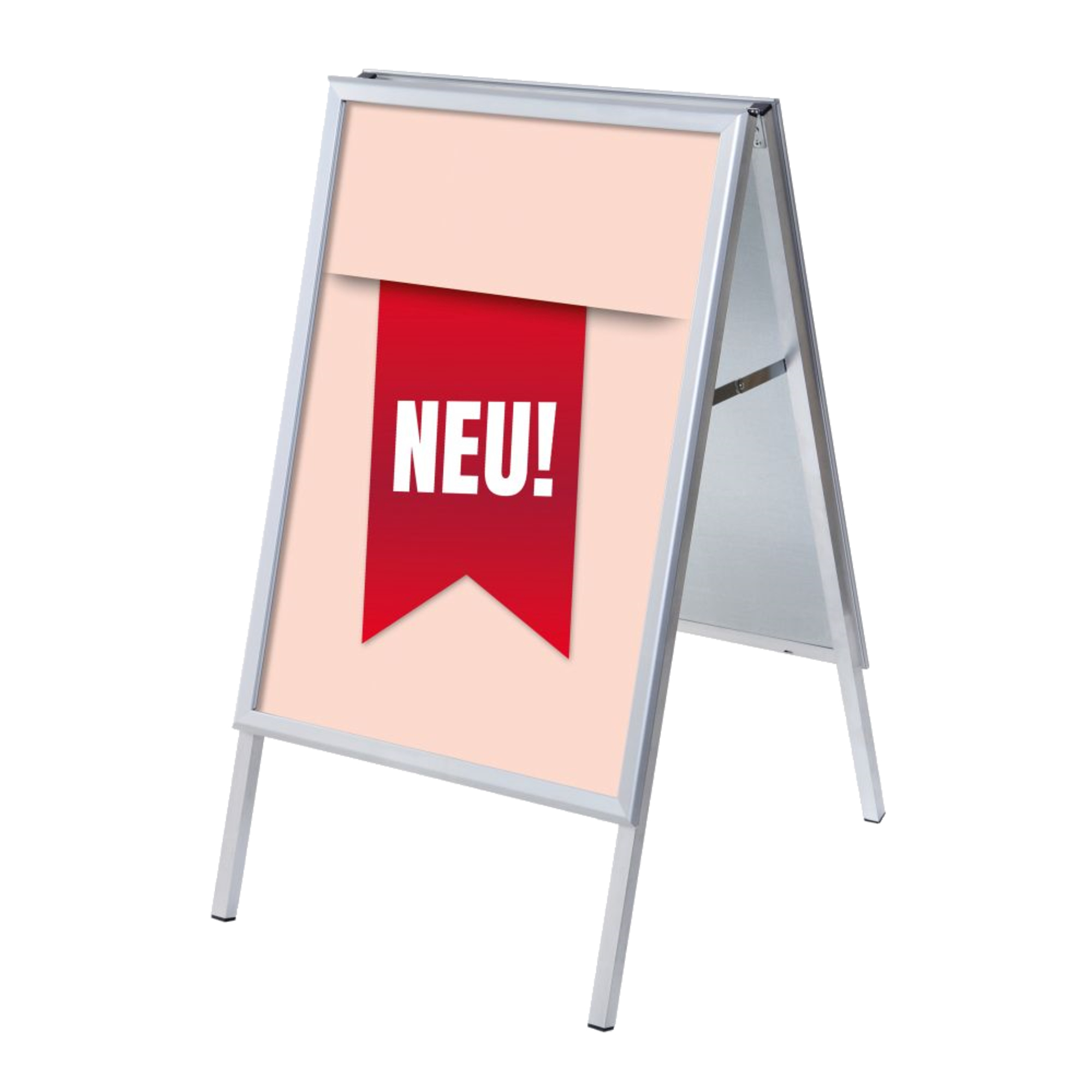 Showdown® Displays Kundenstopper 63,9 x 109,4 x 74,4 cm (B x H x T) DIN A1 Aluminium silber