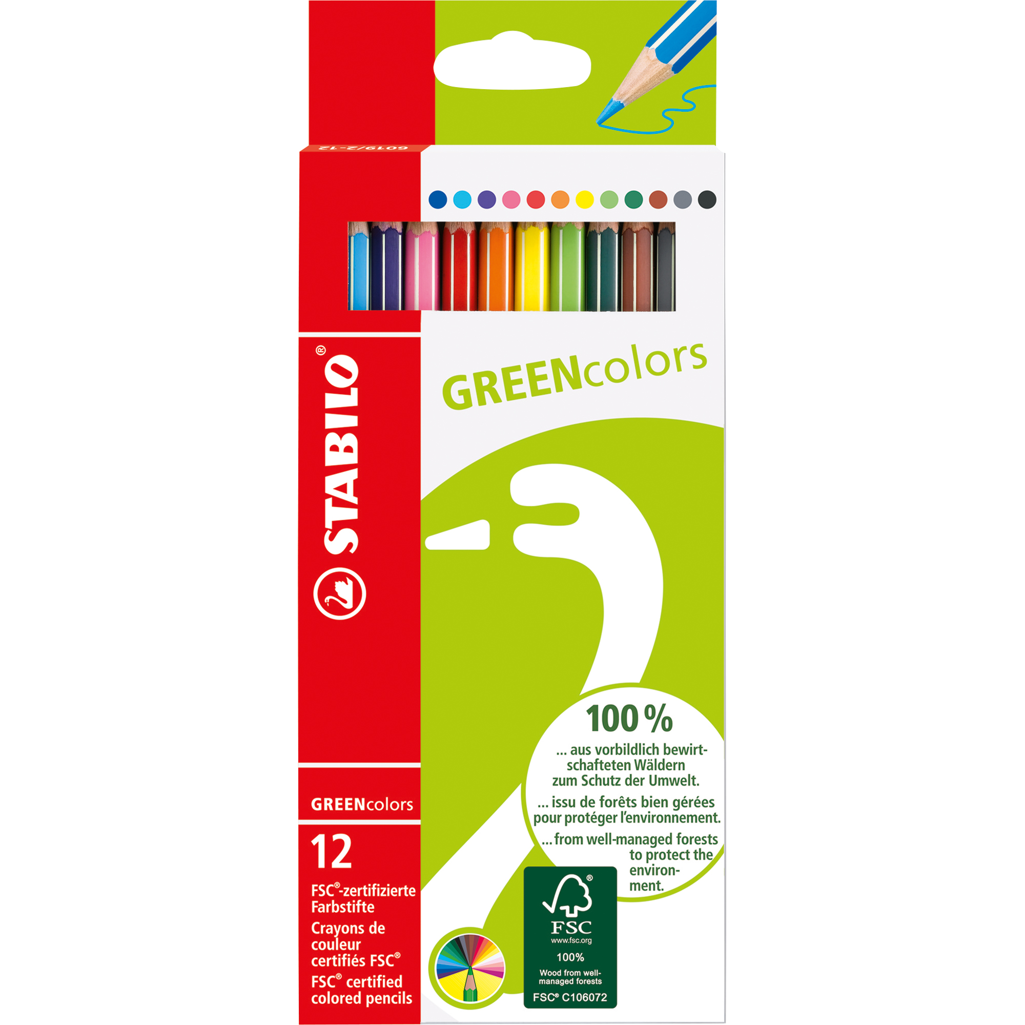 STABILO® Buntstift GREENcolors farbig sortiert 12 St./Pack.