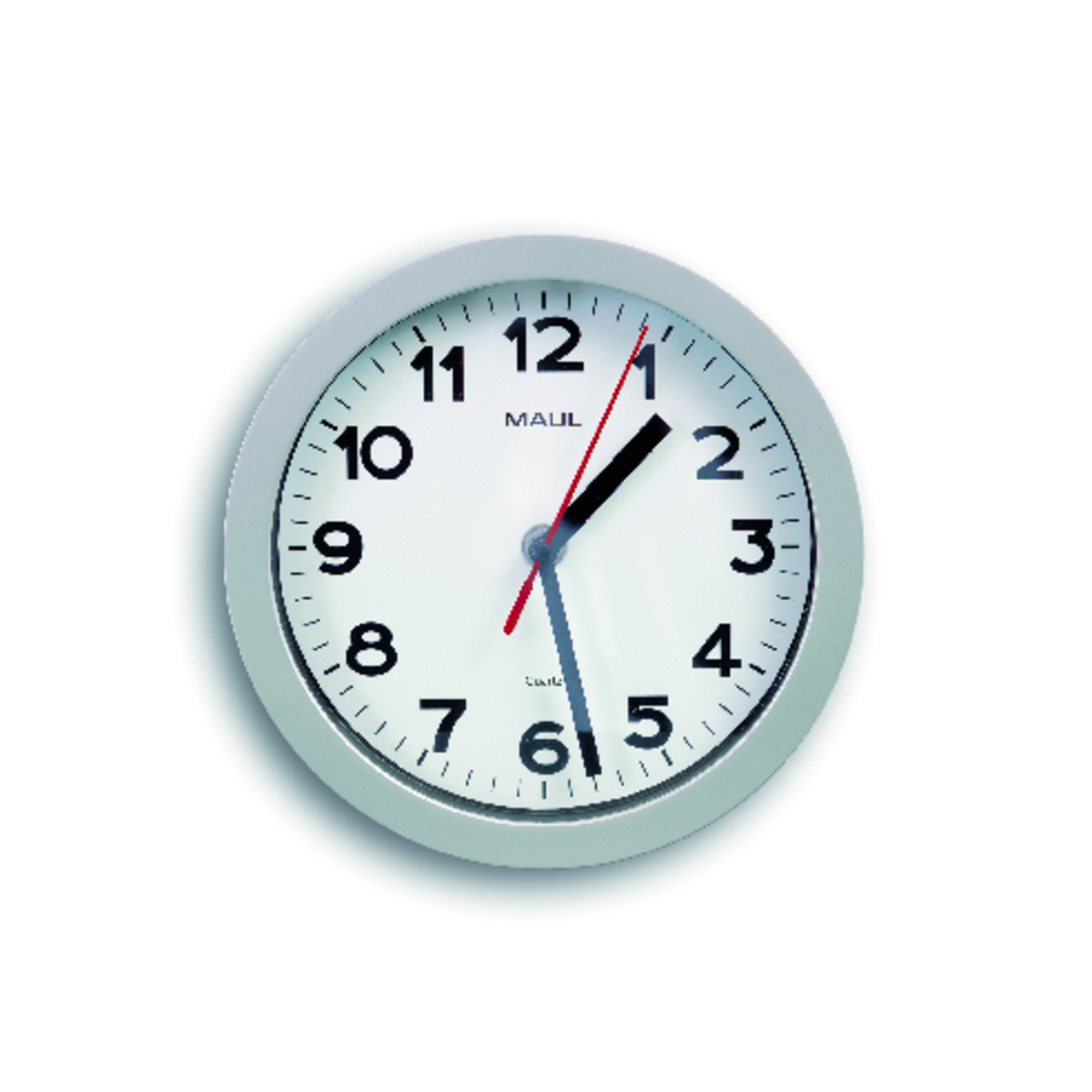 MAUL Wanduhr MAULstep 20 x 4,4 cm (Ø x T) Kunststoff silber