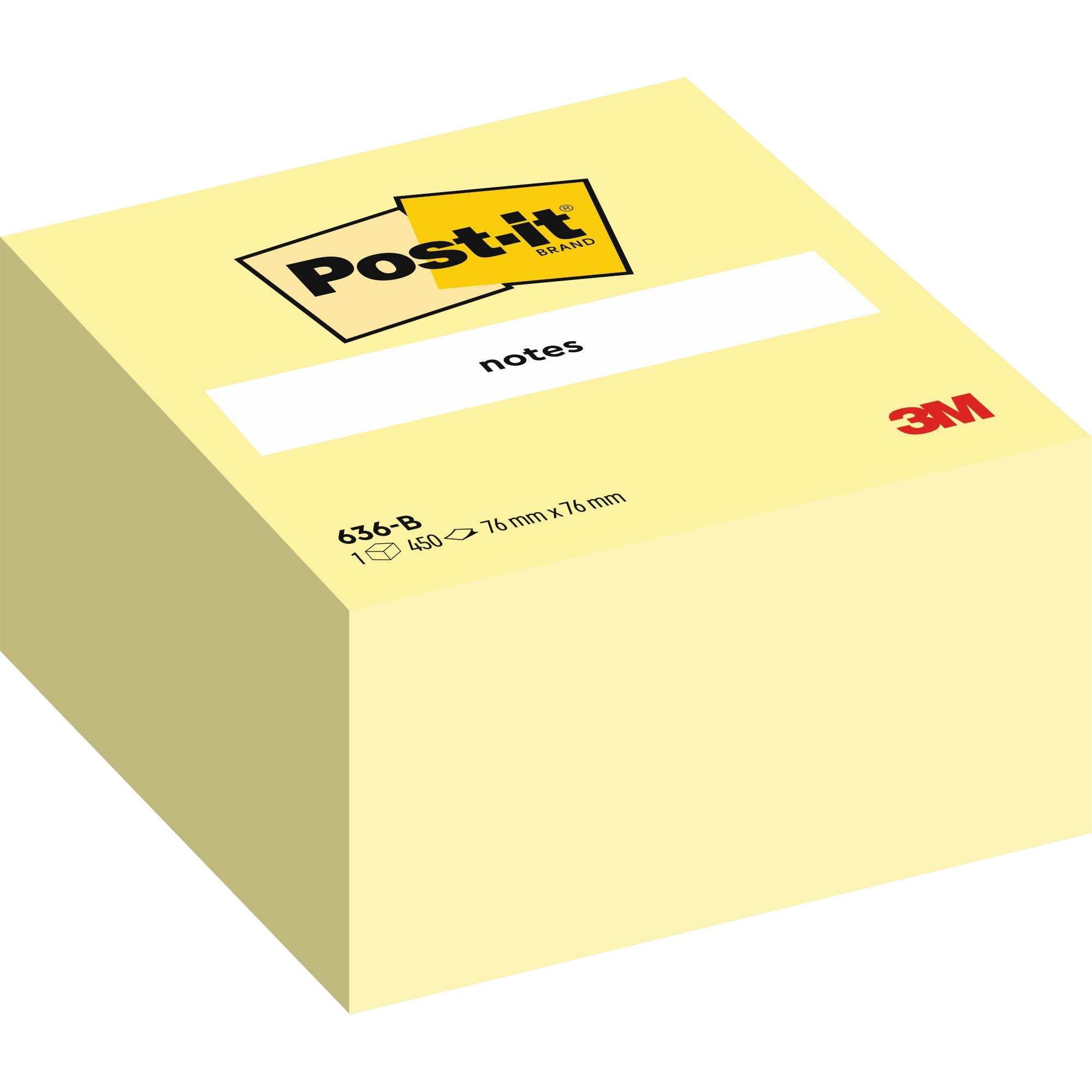 Post-it® Haftnotizwürfel 76 x 45 x 76 mm (B x H x T) gelb 450 Bl.