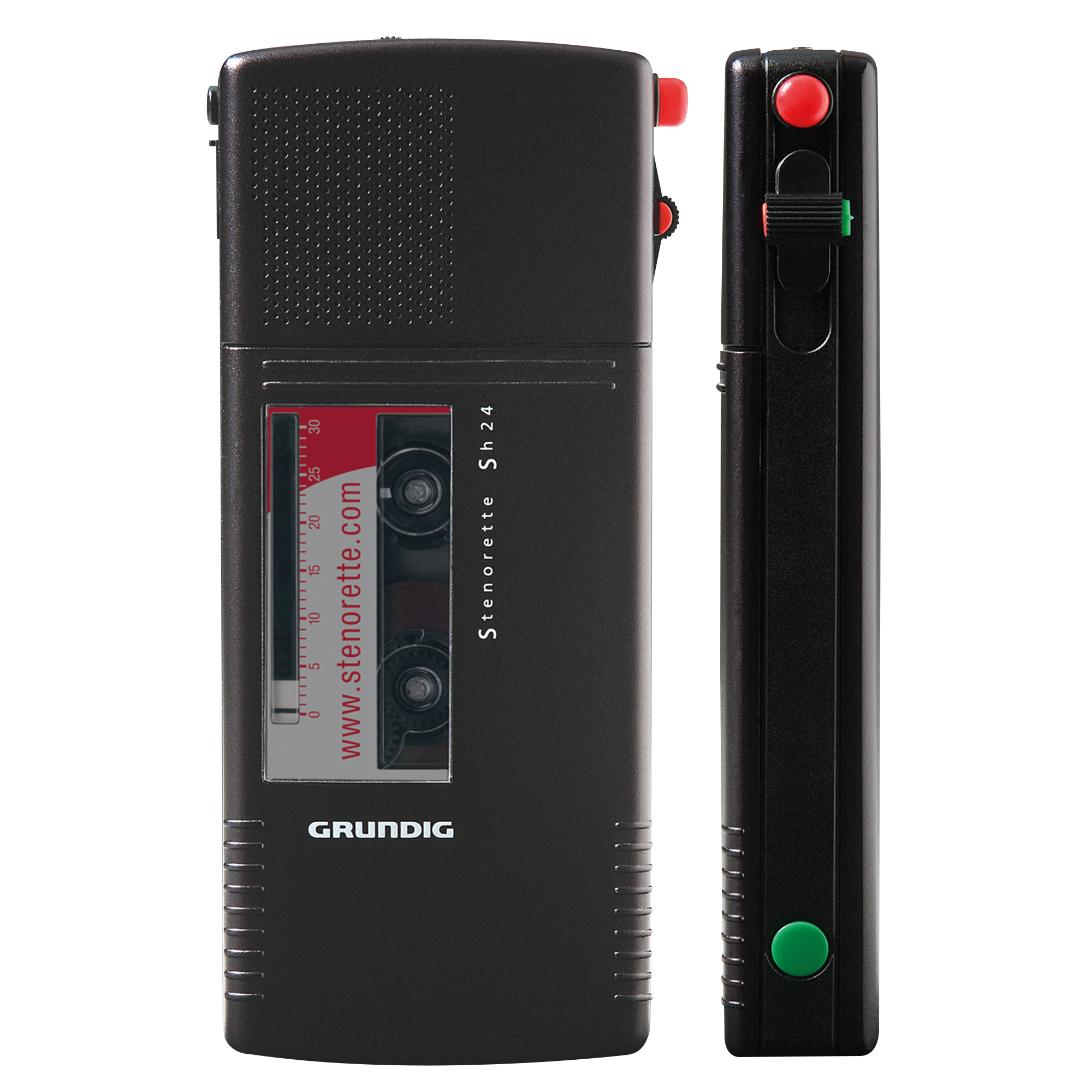 Grundig Diktiergerät Stenorette Sh 24 6 x 14 x 1,9 cm (B x H x T) Steno-Cassette 30 inkl. 1 Transporttasche 811, Steno-Cassette 30 schwarz