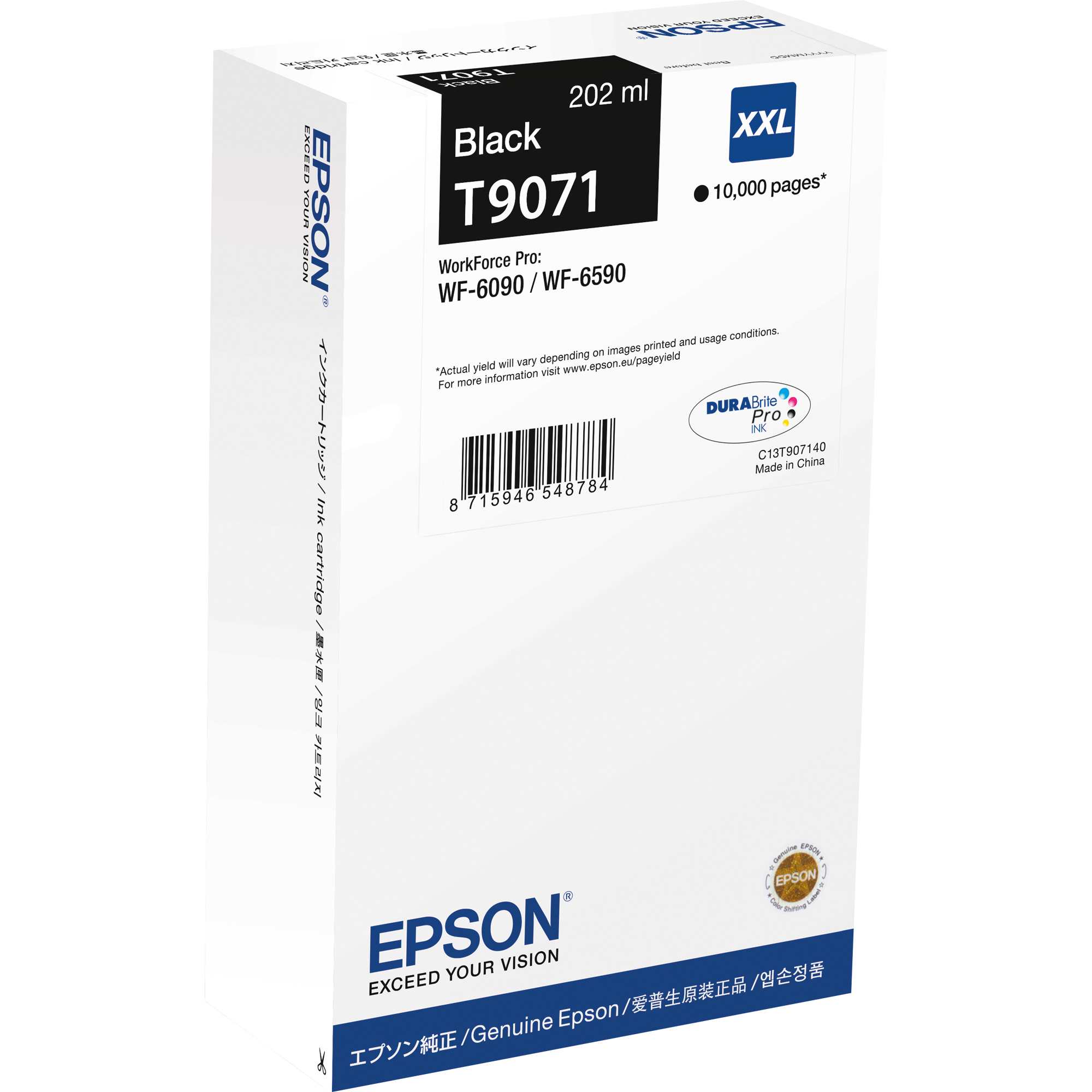 Epson Tintenpatrone Originalzubehör T9071 ca. 10.000 Seiten schwarz 202ml