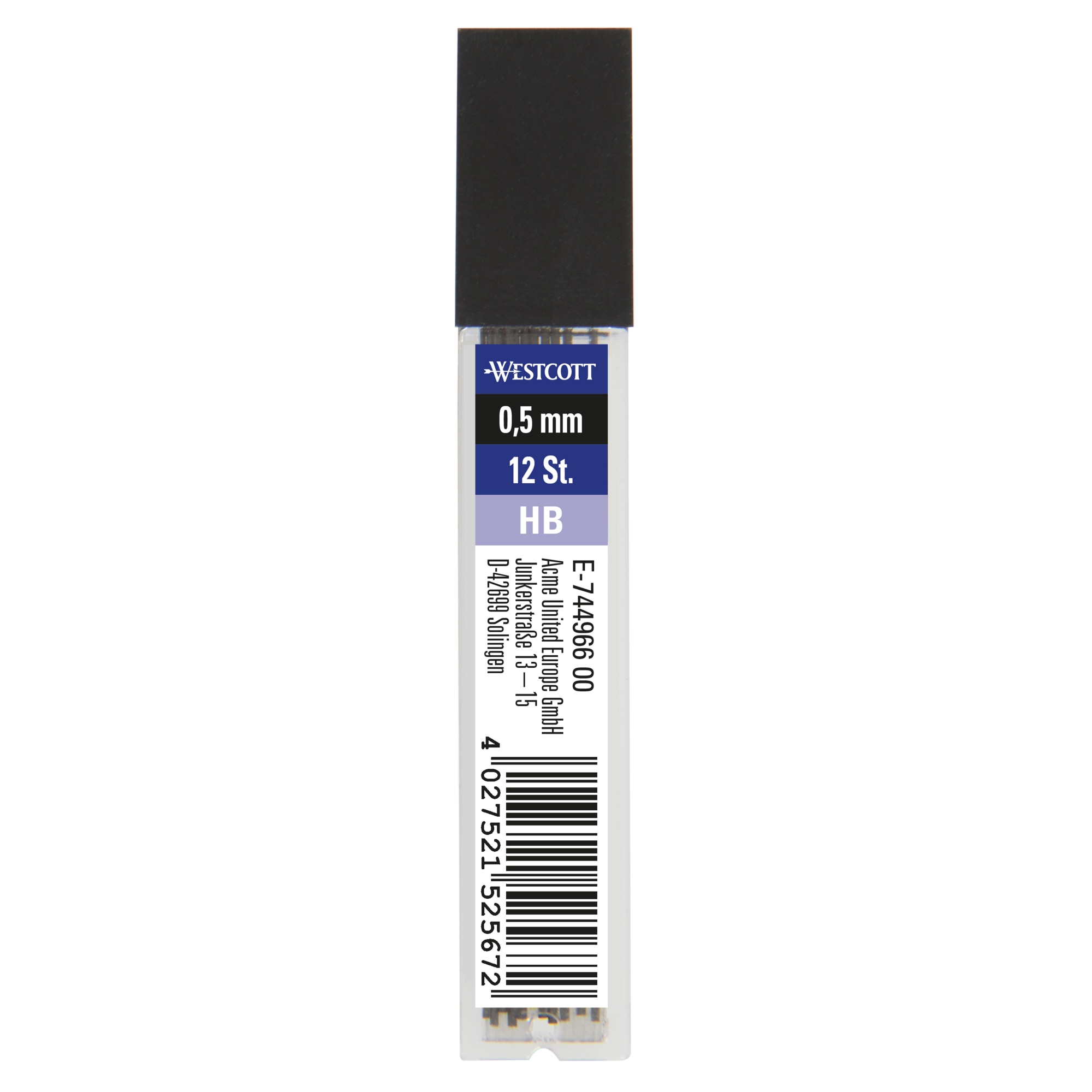 Westcott Feinmine 0,5mm HB schwarz 12 St./Pack.