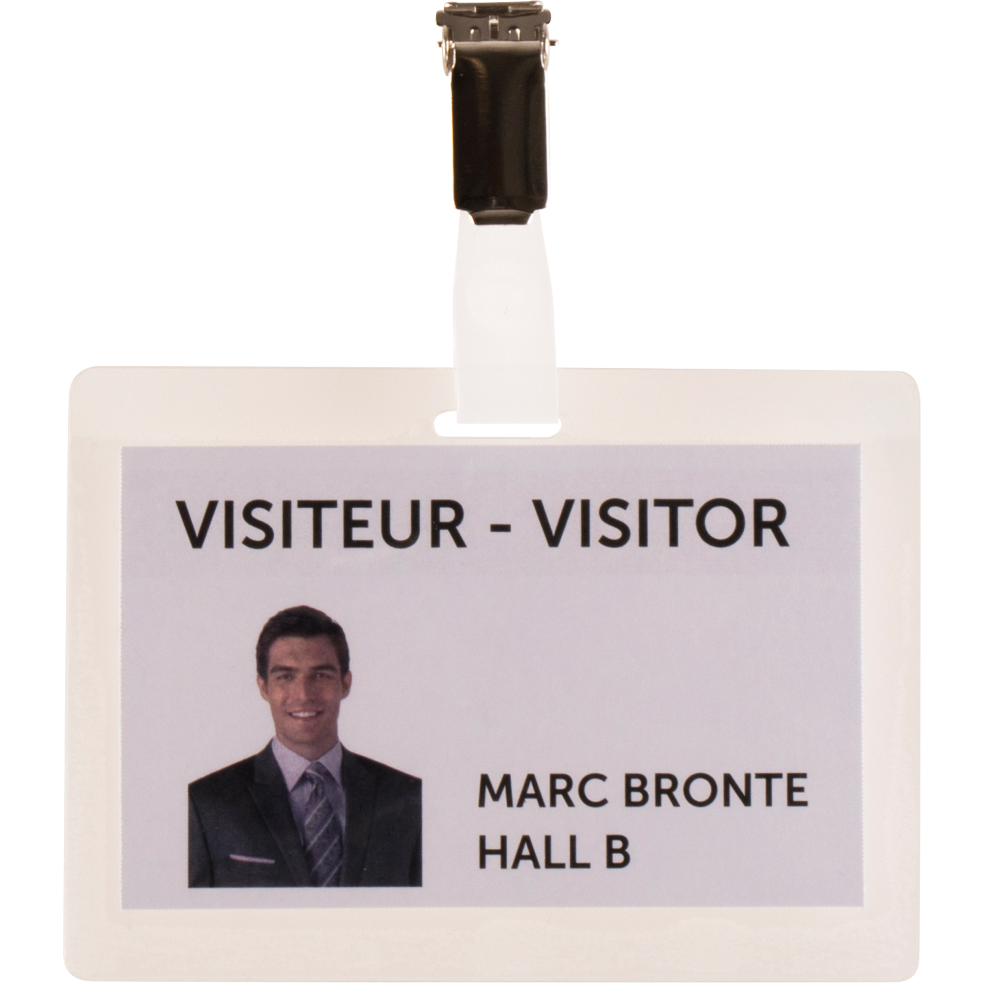 3L® Office Namensschild 83 x 60 mm (B x H) inkl. bedruckbare Einsteckschilder Clip transparent 25 St./Pack.