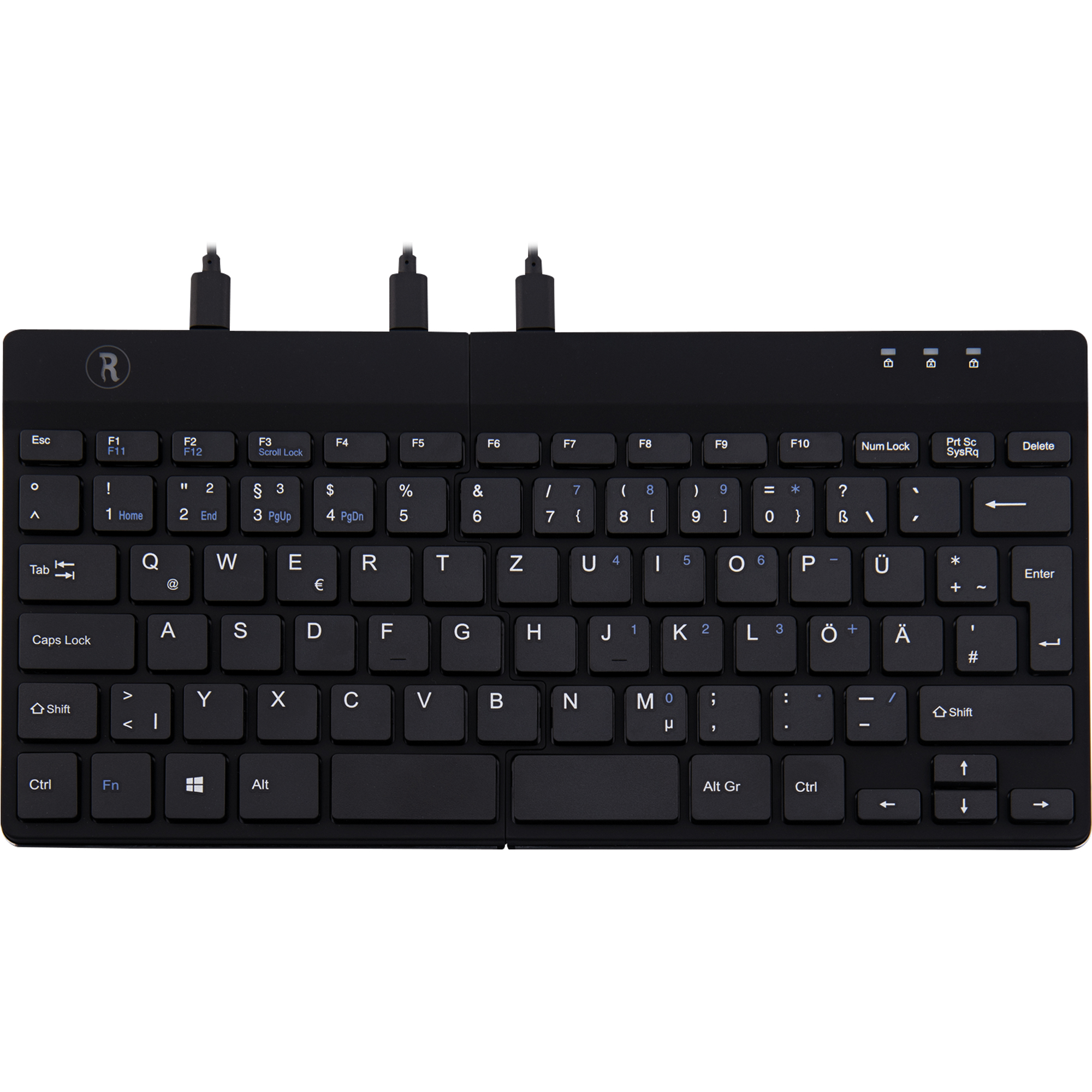 R-Go Tools Tastatur SPLIT Windows® universell USB-A schwarz